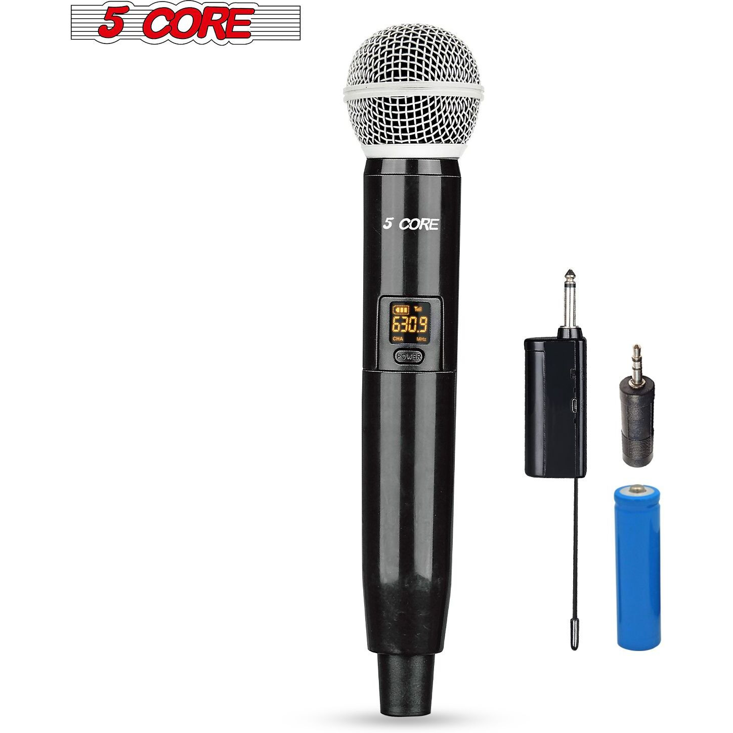 5 core Pro Wireless Handheld Microphone Transmitter with Vocal Microphone capsule for use with Wireless Systems Rechargeable Digital WM 1001(D0102H7NKJJ)