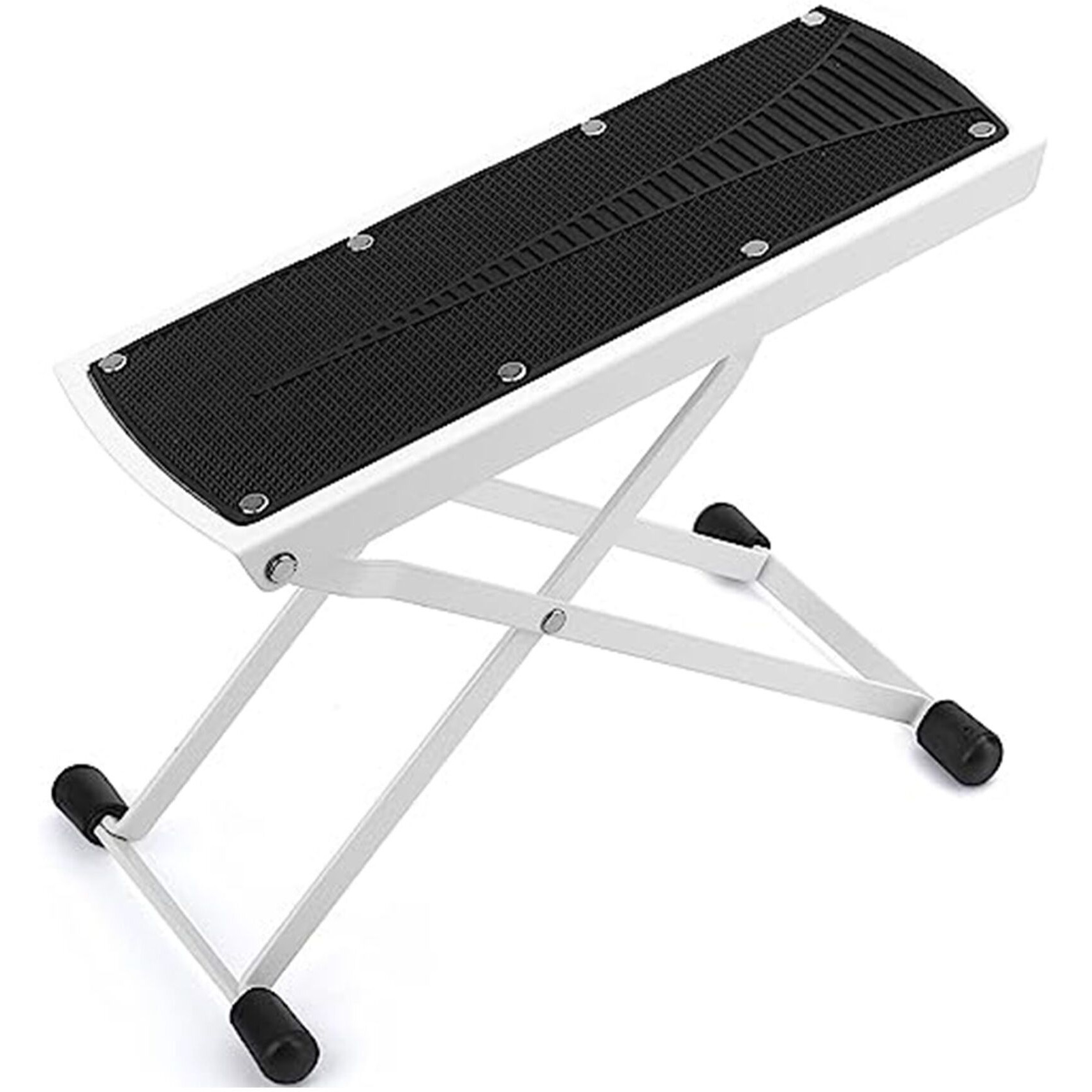 5 core guitar Footstool White Adjustable guitar Foot Rest Solid Iron guitar Foot Stand with 6-Level Height Sturdy and Durable guitar Leg Rest Step- gFS WH(D0102H52Z9T)