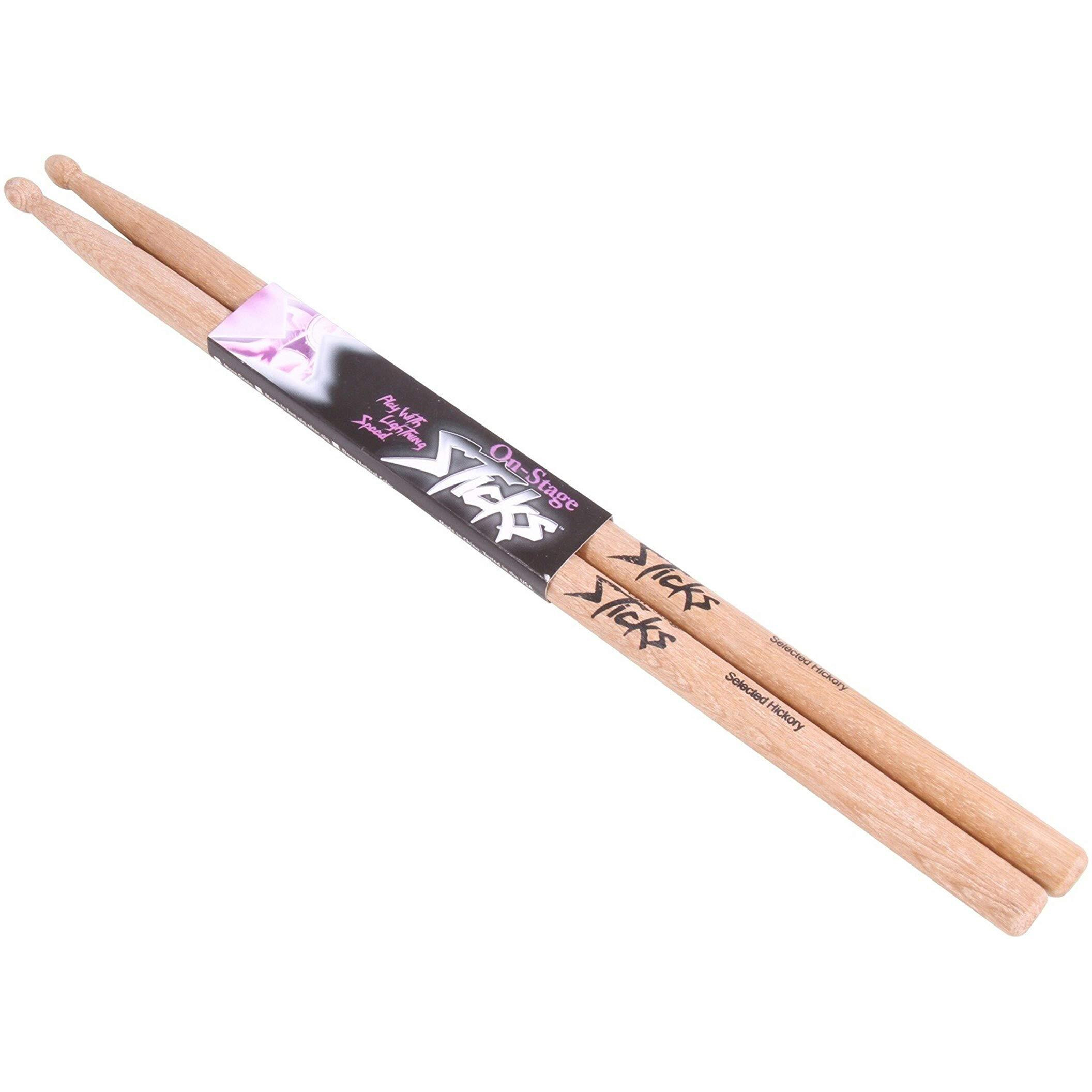 Hickory Drum Sticks (5B, Wood Tip, 12pr)