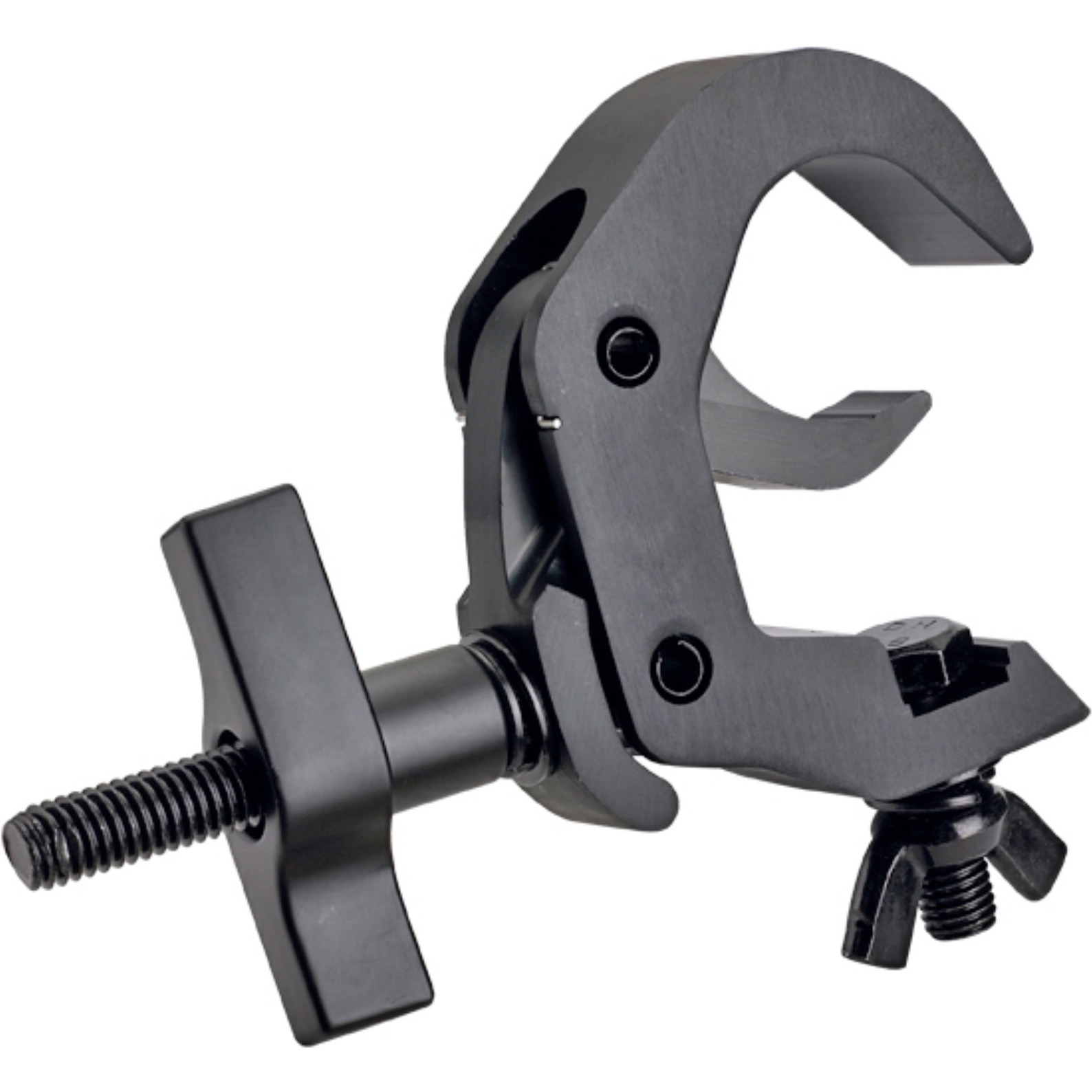 Aluminum Self-Locking M10 Clamp with Big Wing Knob for 2" Truss Tube Capacity 330 lbs. Black Finish