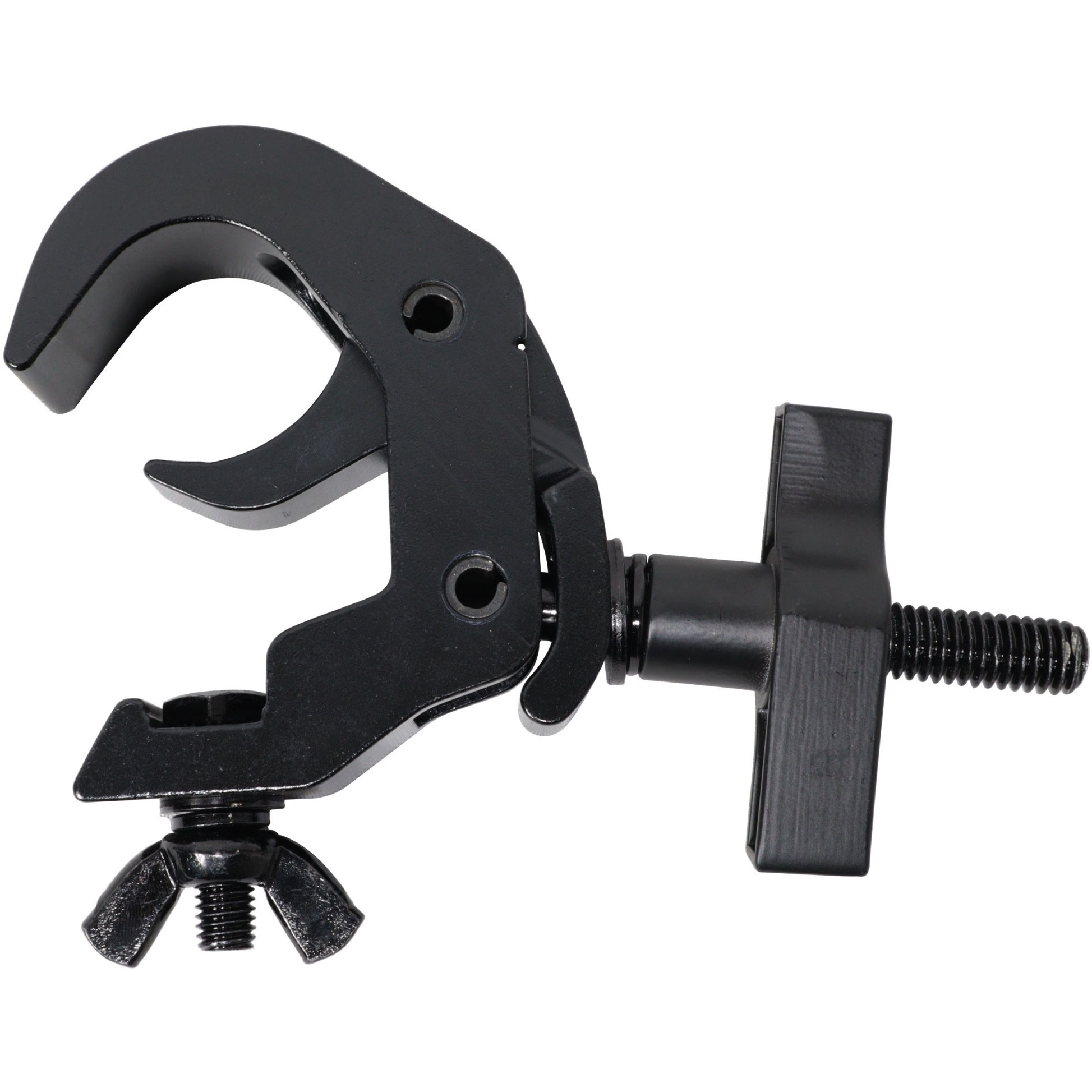Aluminum Self-Locking M10 Clamp with Big Wing Knob for 2" Truss Tube Capacity 330 lbs. Black Finish