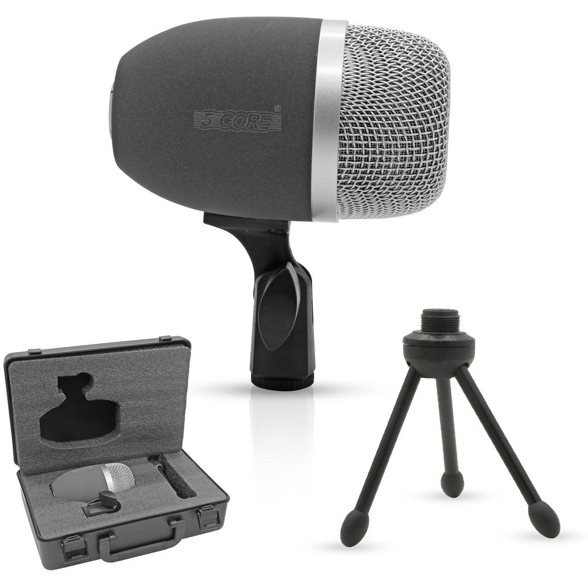 Tom Mic 1Piece Wired Cardioid Bass Drum Microphone Kit High SPL Instrument Microfono w XLR Connection- 5 Core Tom XP