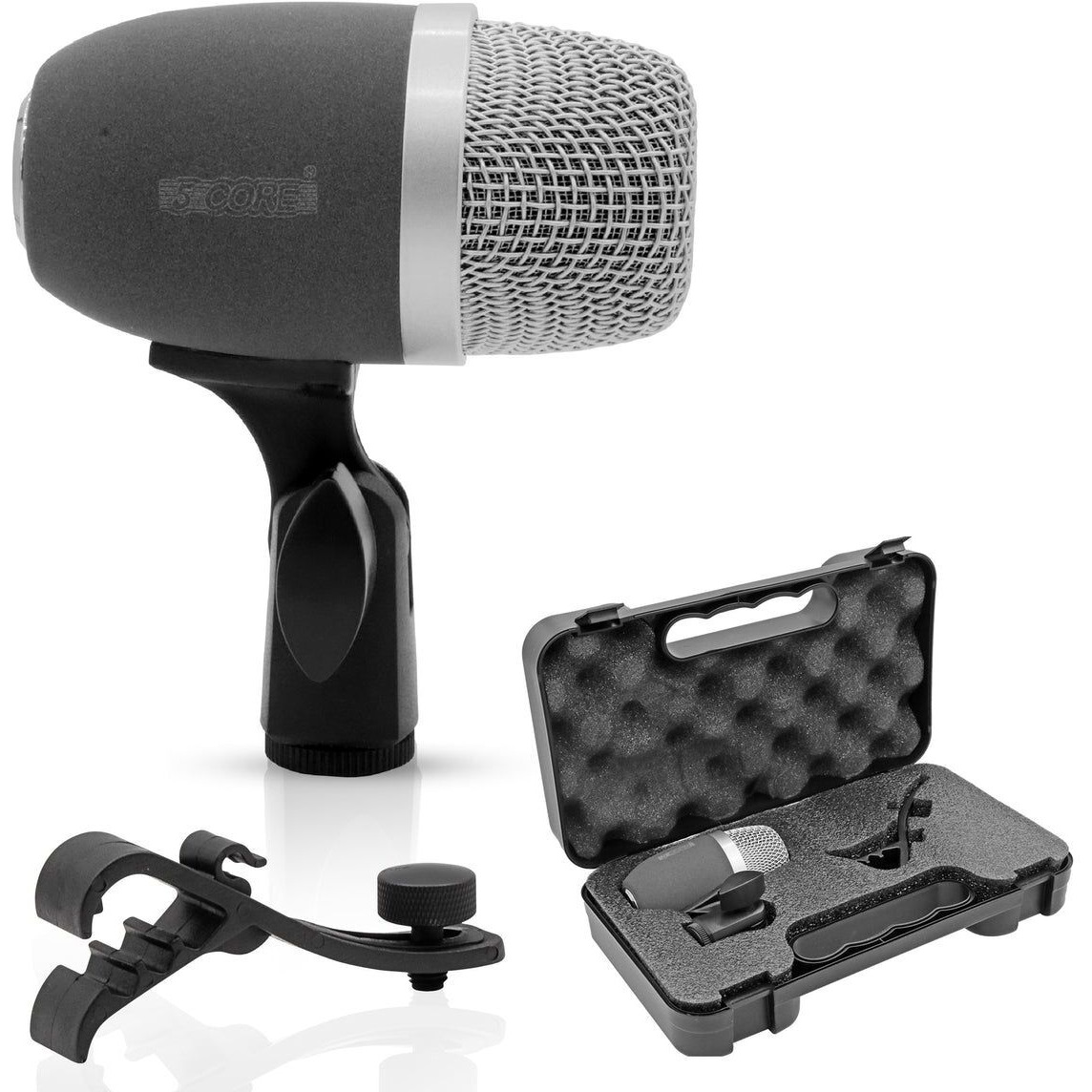 Snare Microphone 1Piece Wired Cardioid Bass Drum Mic Kit High SPL Instrument Microfono w XLR Connection- 5 Core Snare XP
