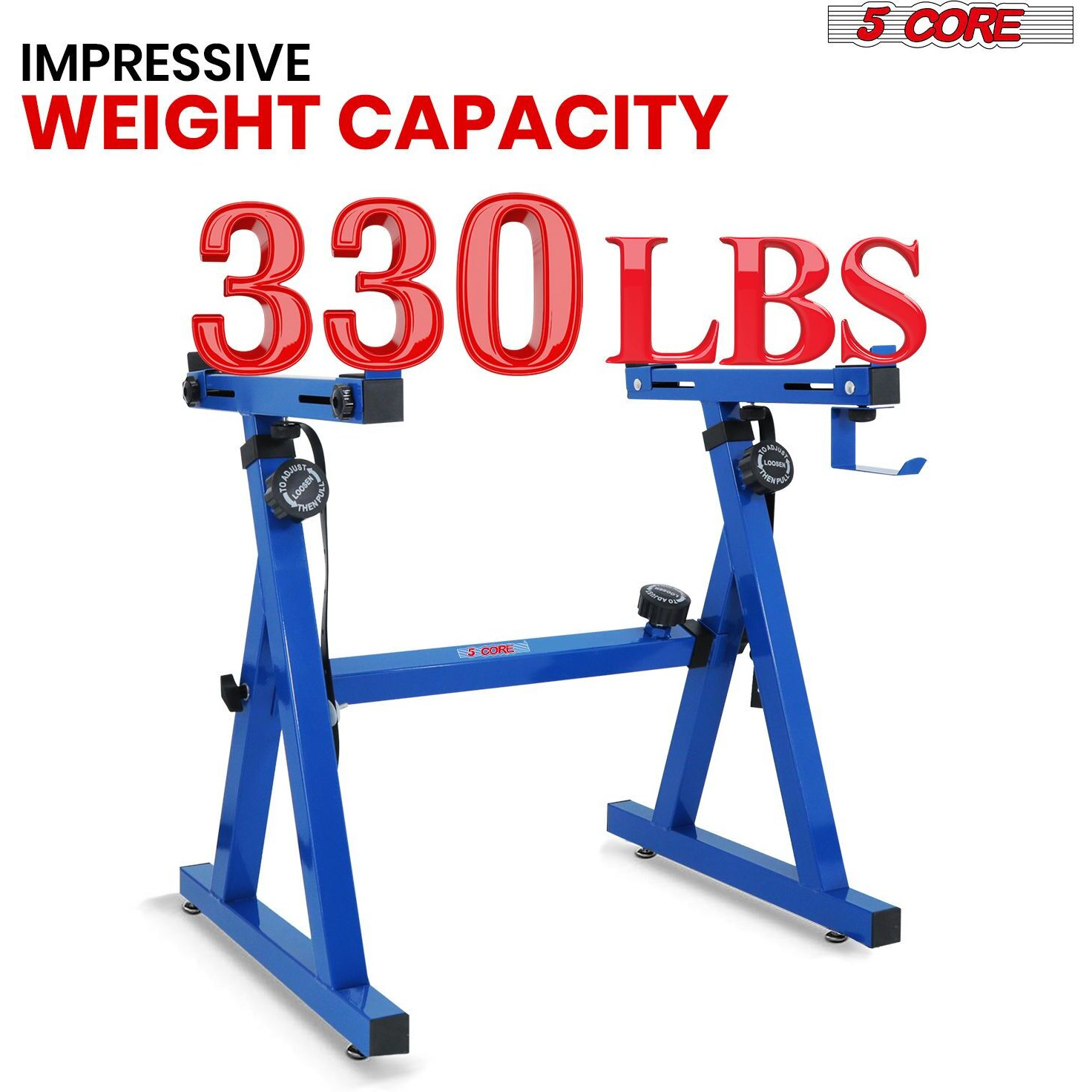5 CORE Keyboard Stand Riser Z Style Height Width Adjustable Portable Heavy Duty Music Stands Holder for Kids and Adults Fits 54 to 88 Key Electric Pianos - KS Z1 BLU HD