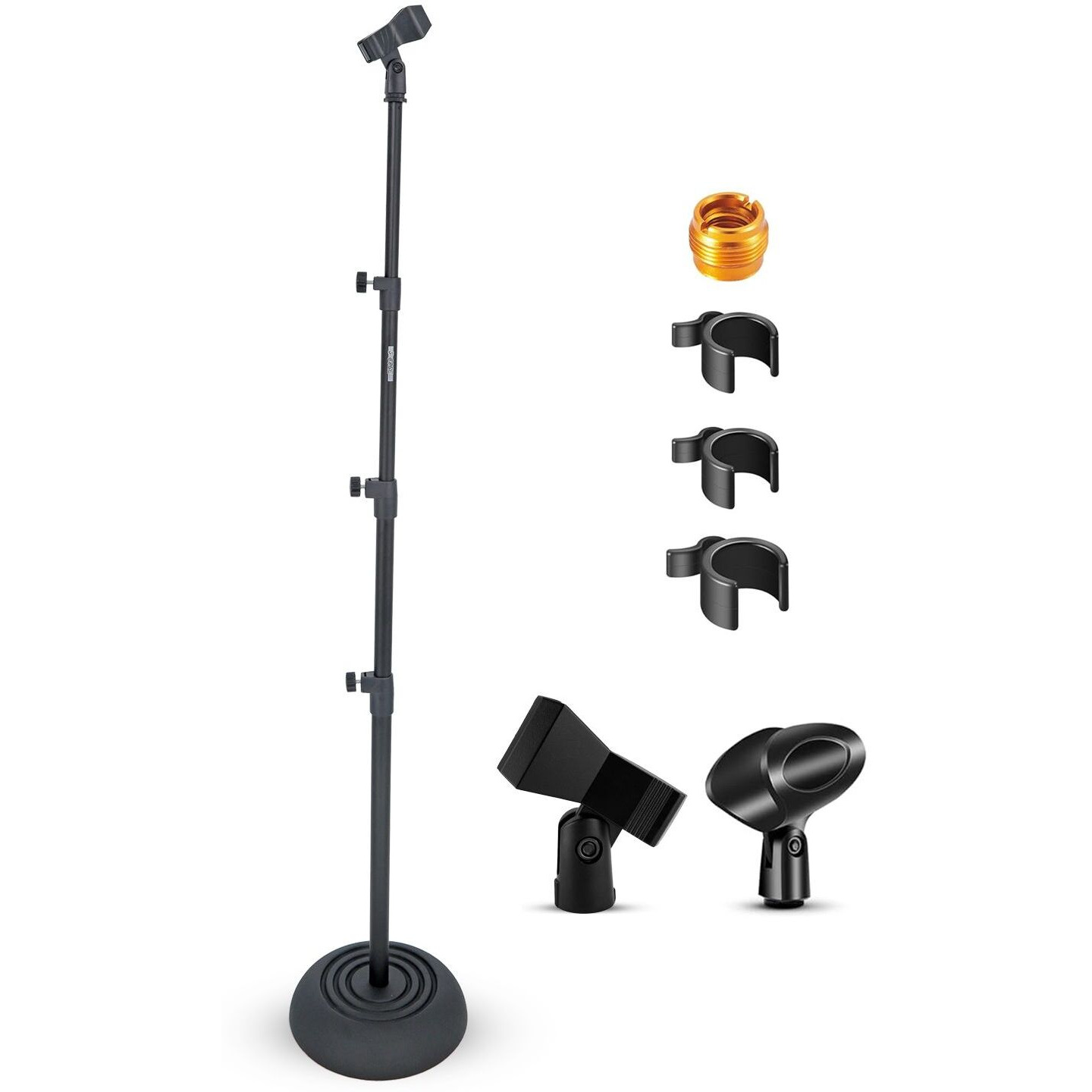 5Core Mic Stand Floor Adjustable Universal Heavy Duty Microphone Stands Round Base Soporte De micrfono - MS RBP 3T