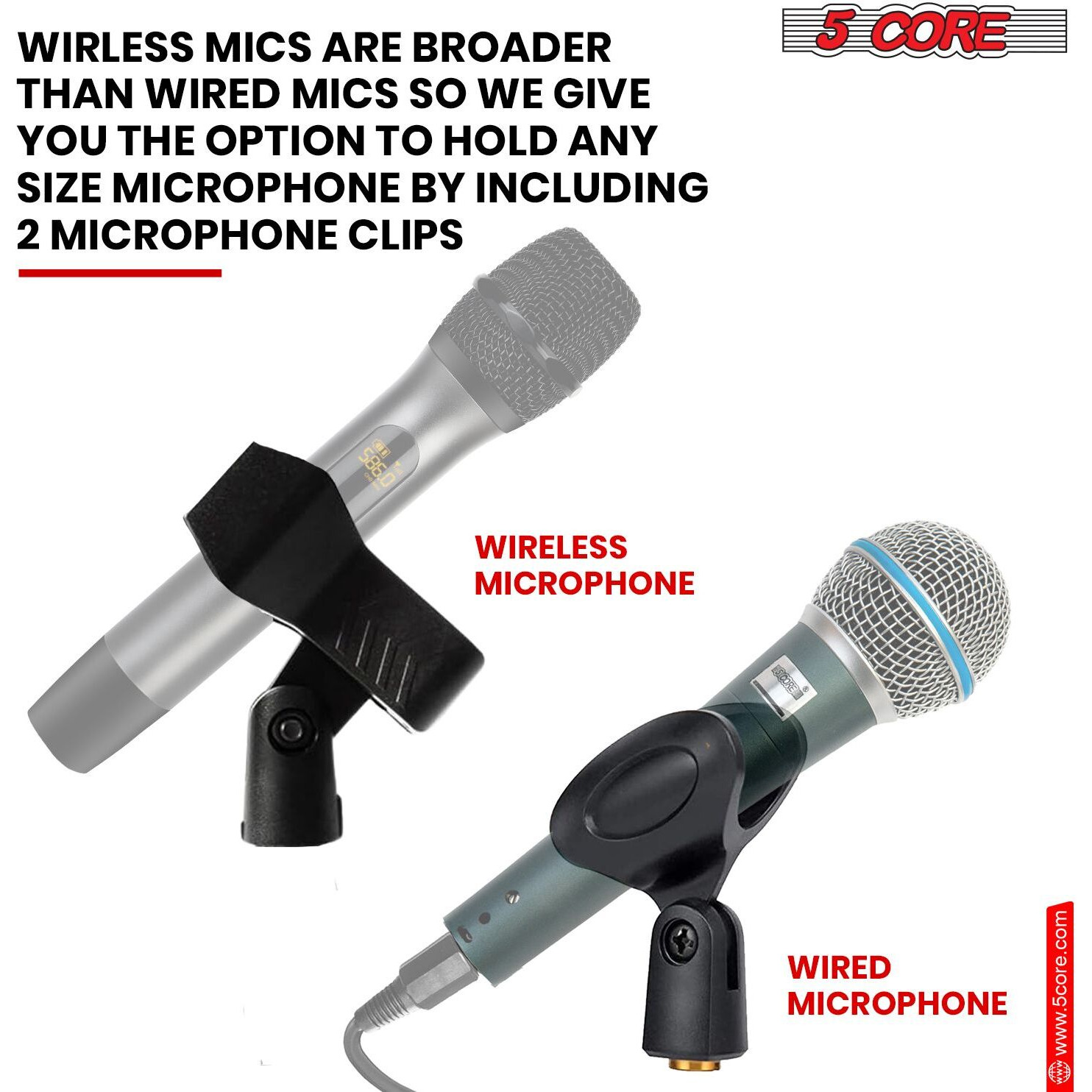 5 Core Mic Stand Floor Adjustable Universal Heavy Duty Gooseneck Microphone Stands Round Base Soporte De micrfono - MS RBP 3T GSE
