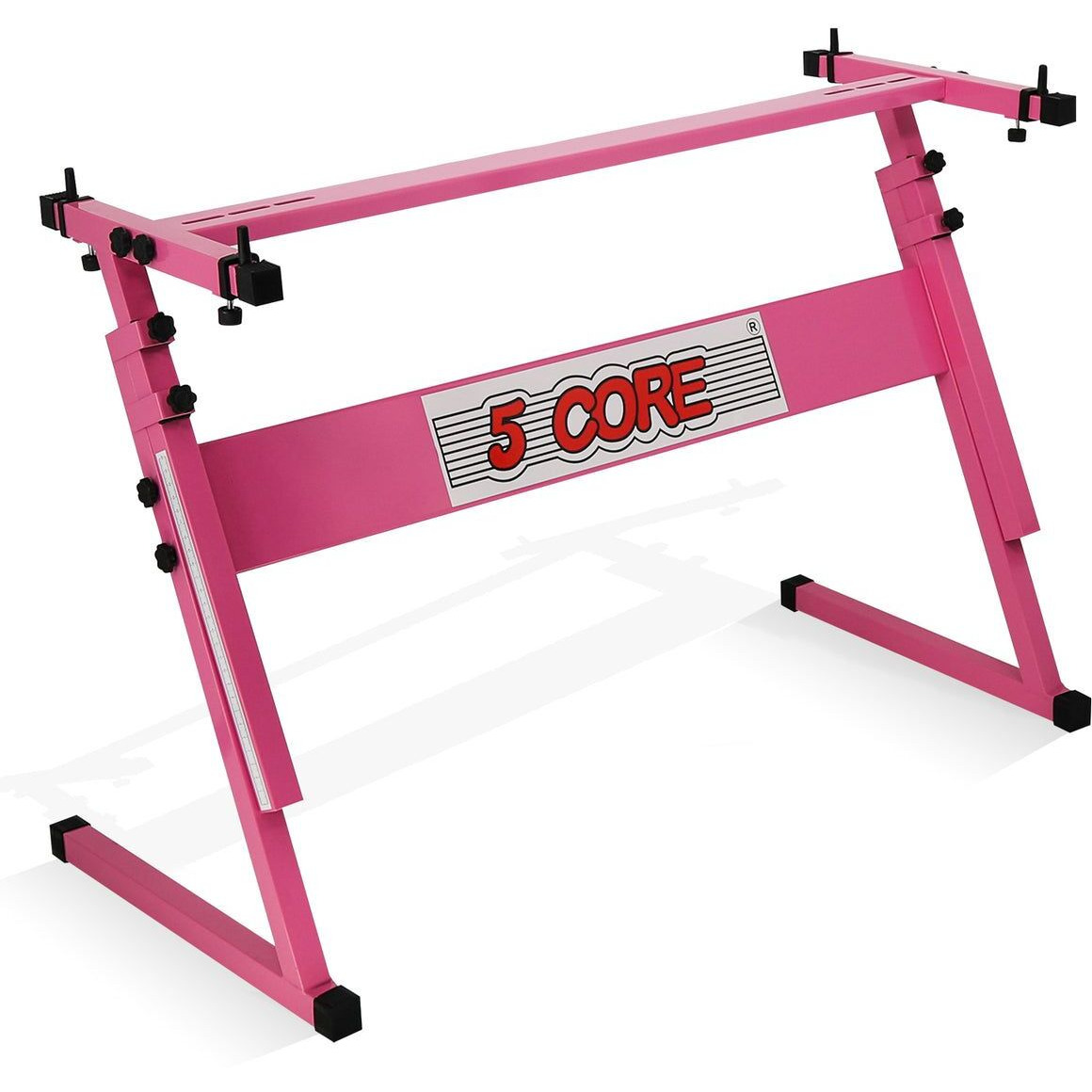 5 CORE Keyboard Stand Z Style Adjustable Electric Piano Riser Foldable & Sturdy Lift Holder For 54 61 Keys Instruments Baby Pink - KS Z1 BPNK