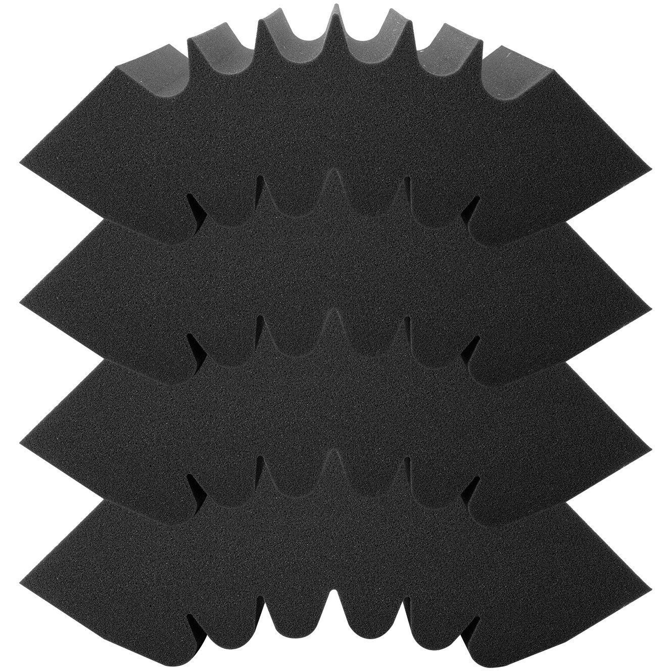 VEVOR Acoustic Foam Panels 4 Pack 16.5 x 6.3 x 12 in Adhesive for Wall Ceiling