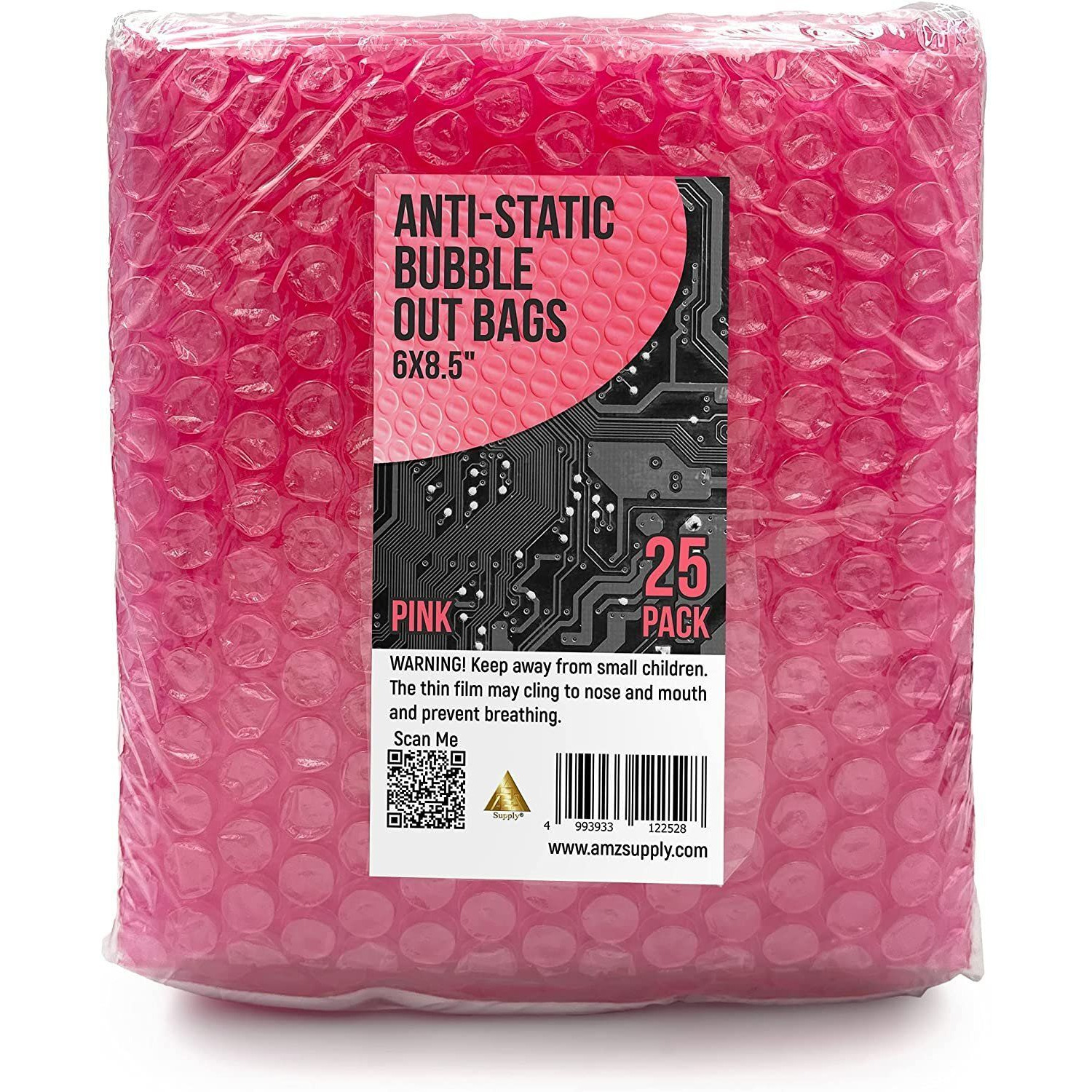 Pack of 25 Anti-Static Bubble Out Bags 6 x 85 Resealable Static Shielding Bag 6 x 8 12 Bubble cushioning Wrap Pouch Bag Ideal for Packaging Storing Sensitive Electronic components(D0102H9FP3g)