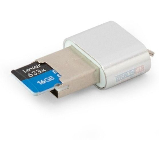 Slimline Steel Memory Card Reader Guarantee Data Transfer on Mac & PC