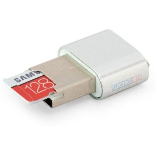 Pocket-Friendly Silver Card Reader Works on Mac & Windows for Data Transfer