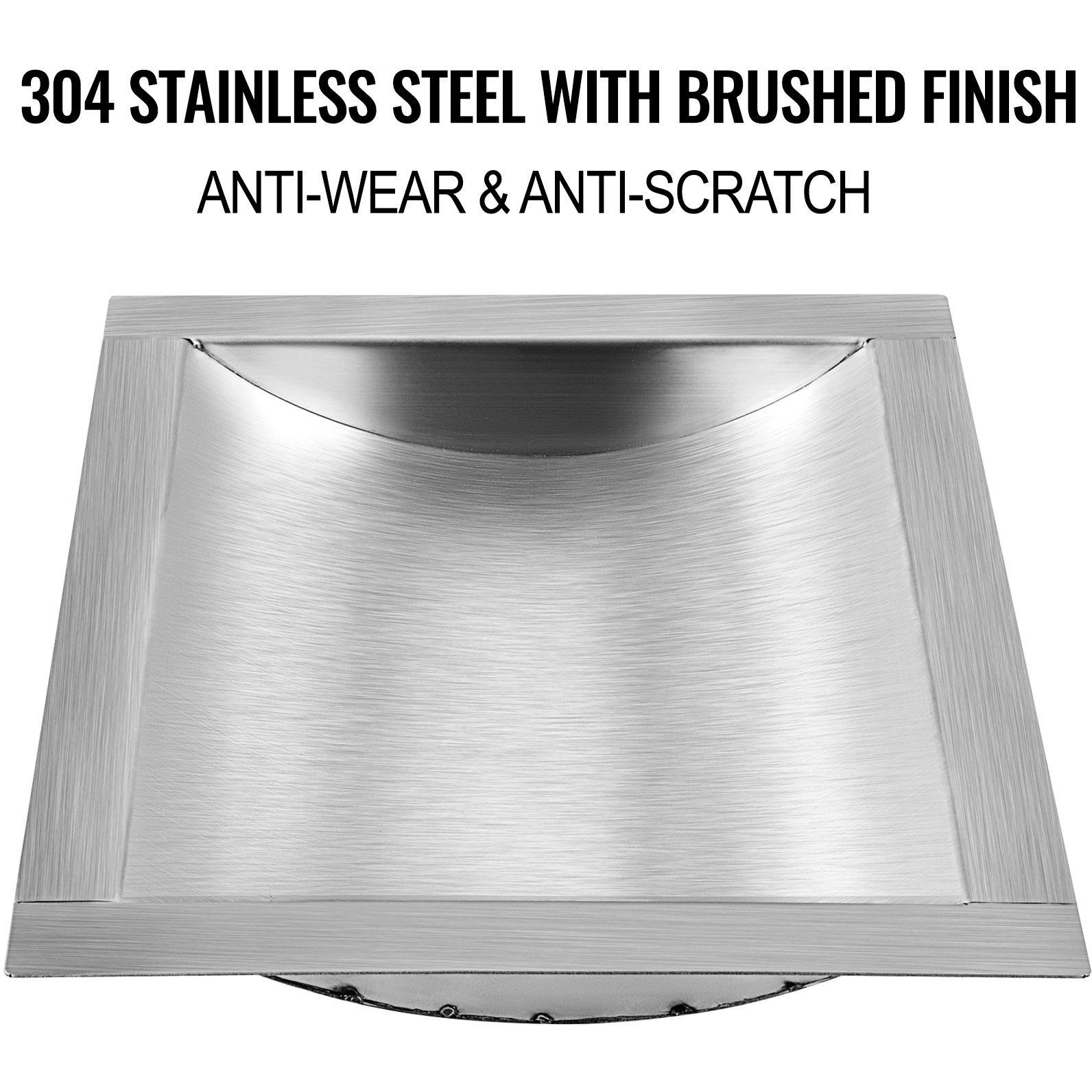 VEVOR 304 Stainless Steel Drop-in Deal Tray 12" Deep x 10" Wide x 1.6" High Brushed Finish for Cash Register Window