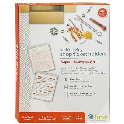 Vinyl Shop Ticket Holder, both sides clear, 9 x 12, 50/BX, 80912