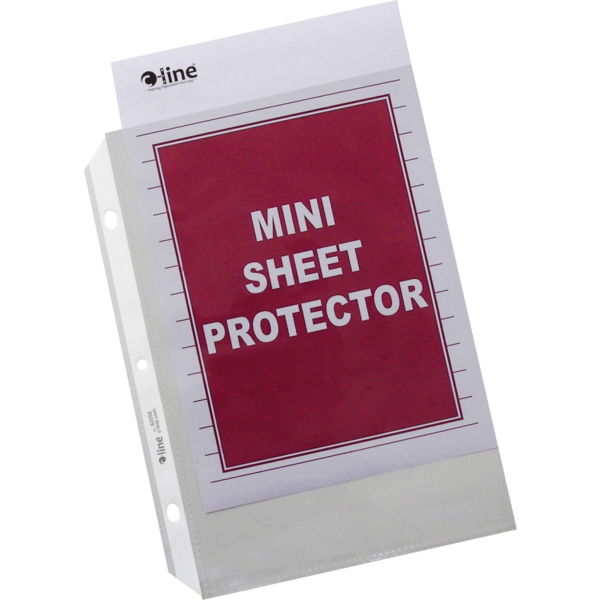 Heavyweight Polypropylene Sheet Protector, Mini clear, 8 1/2 x 5 1/2, 50/BX, 62058