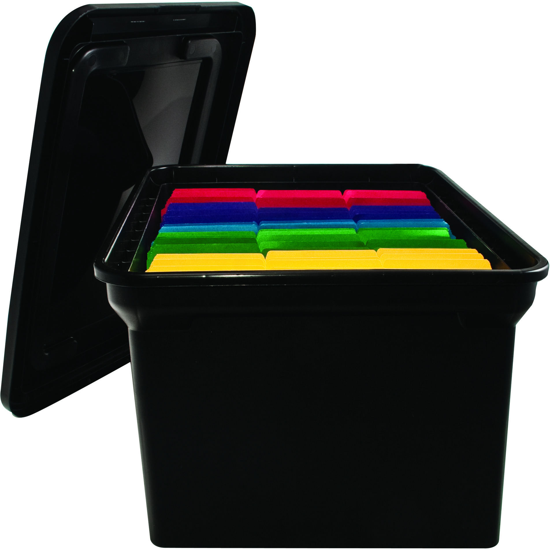 File Tote with Lid, Black