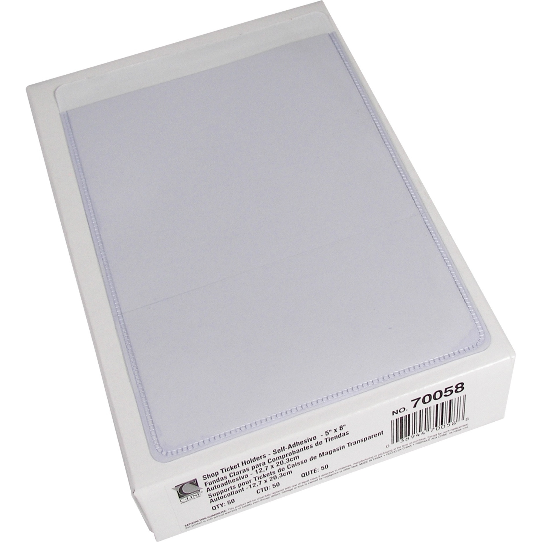 Self-Adhesive Shop Ticket Holder, 5 x 8, 50/BX, 70058