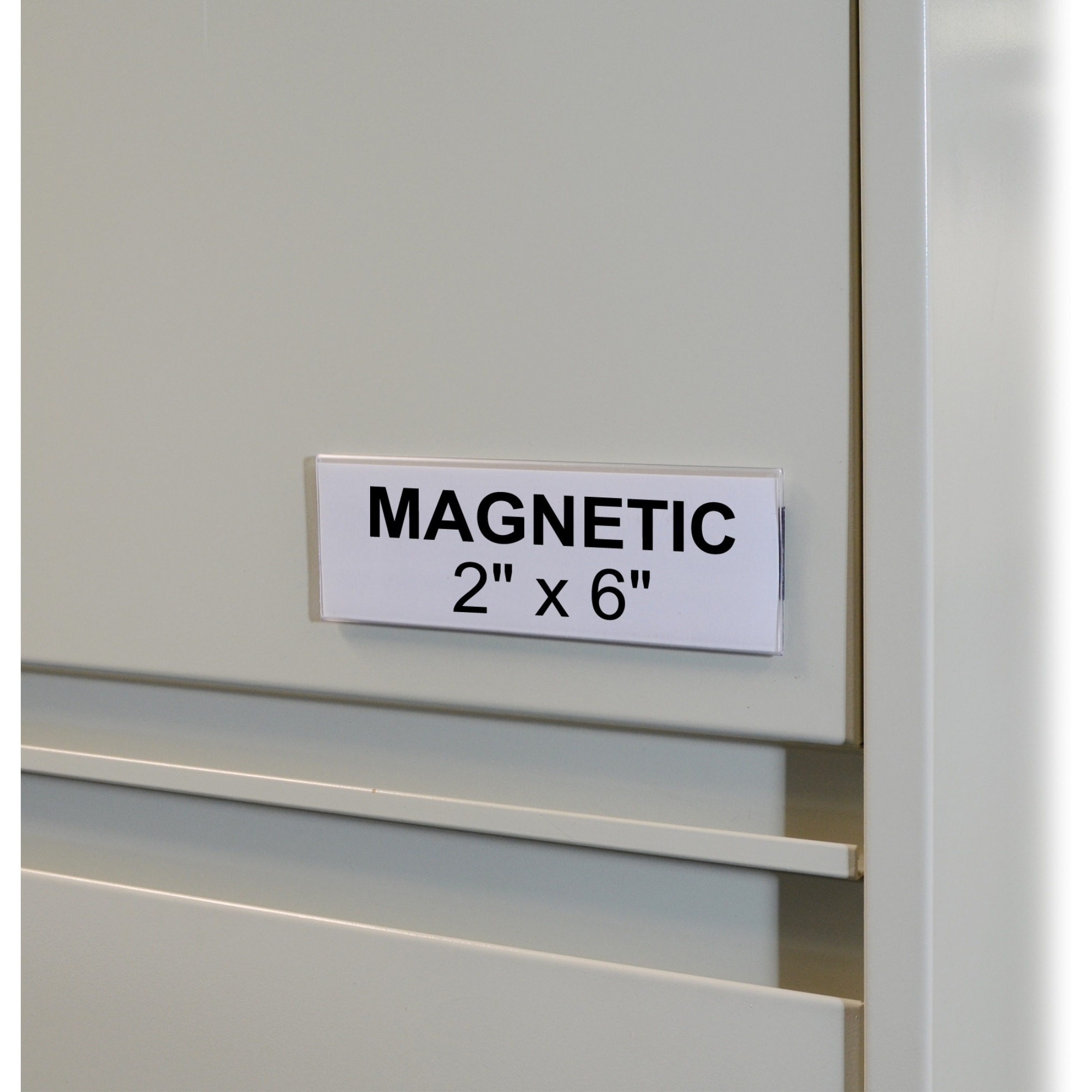HOL-DEX Magnetic Shelf/Bin Label Holders, 2  inch Magnetic Label Holder, 10/BX, 87247