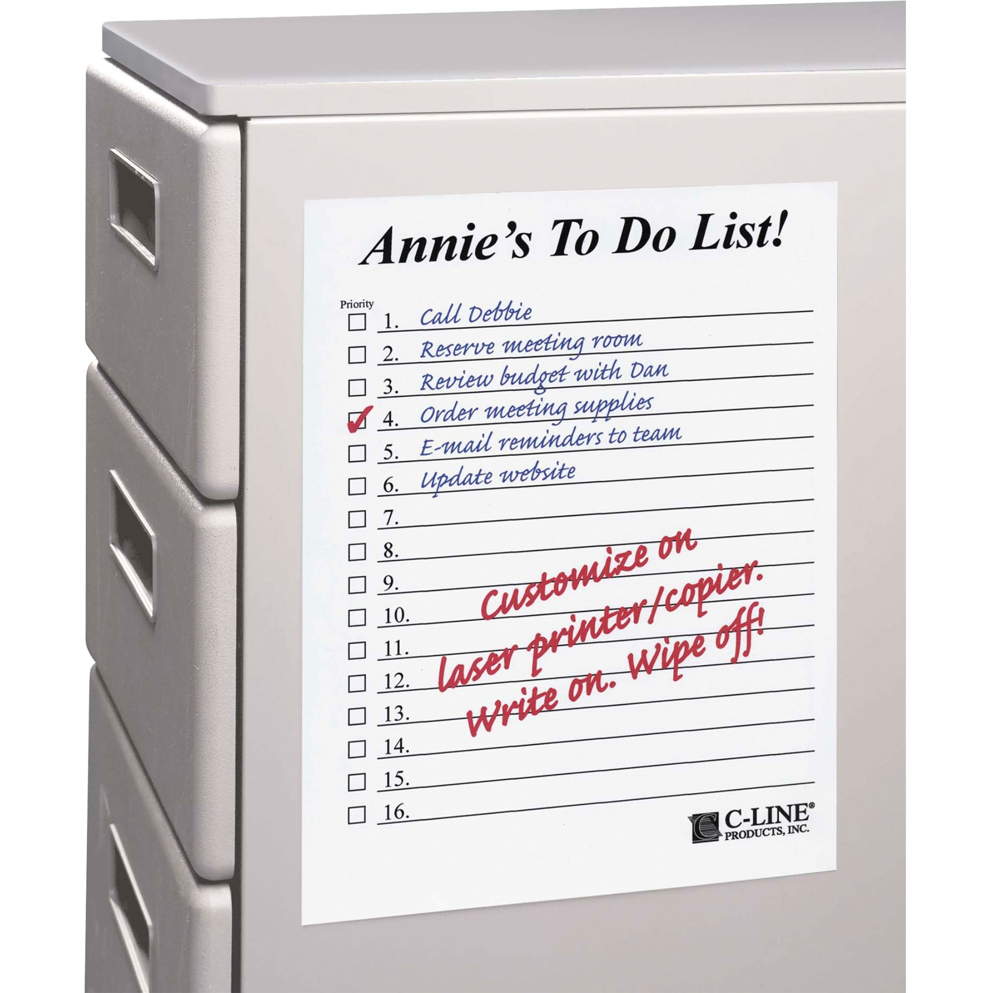 Peel & stick dry erase sheets, 11 X 8 1/2, 25/BX, 57911