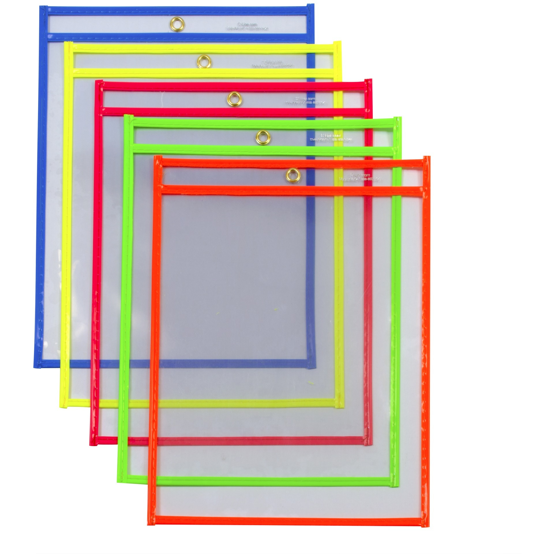 Stitched Shop Ticket Holder, Neon Assorted 5 color, 9 x 12, 25/BX, 43910
