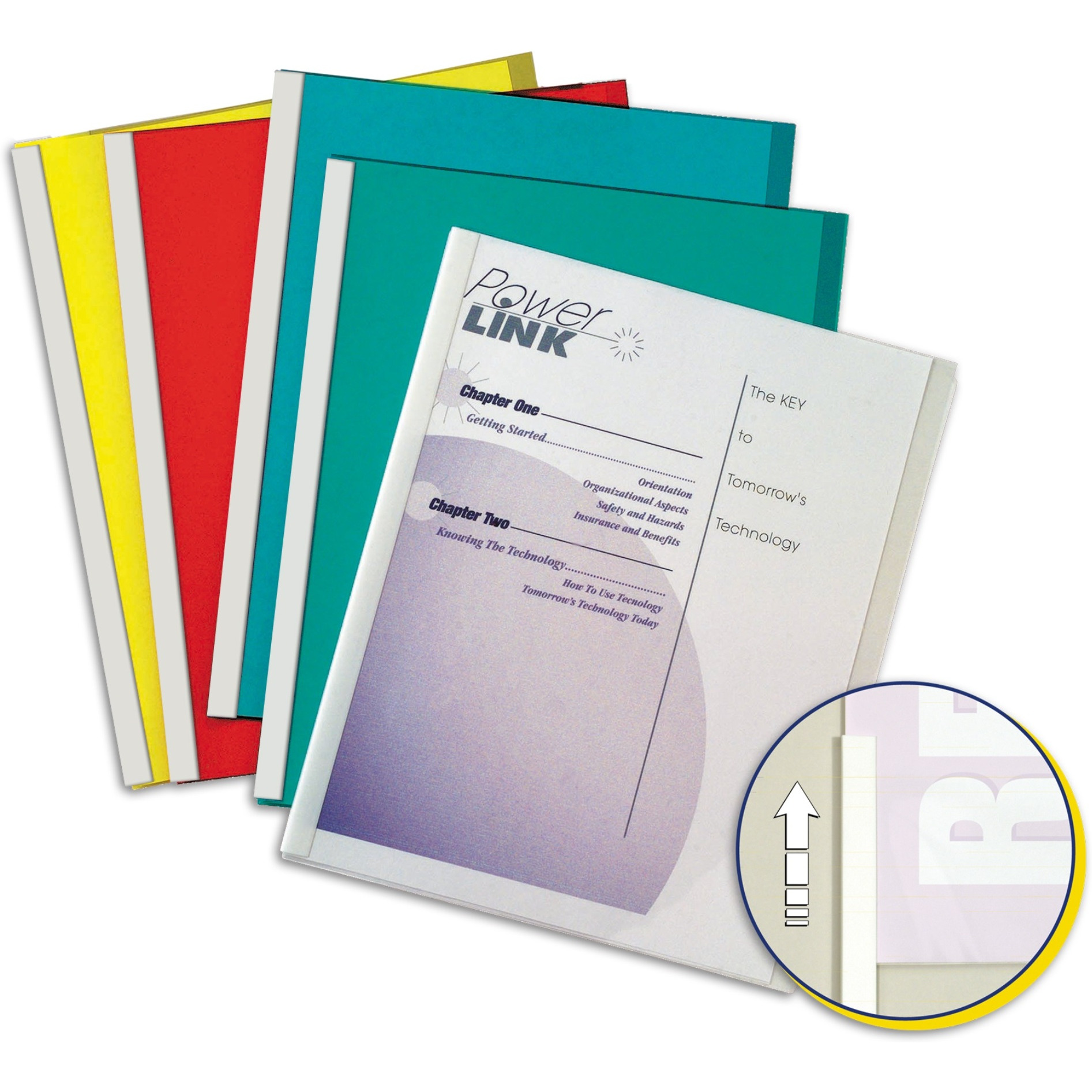 Vinyl Report Covers with Binding Bars, assorted, white binding bars, 11 x 8 1/2, 50/BX, 32550