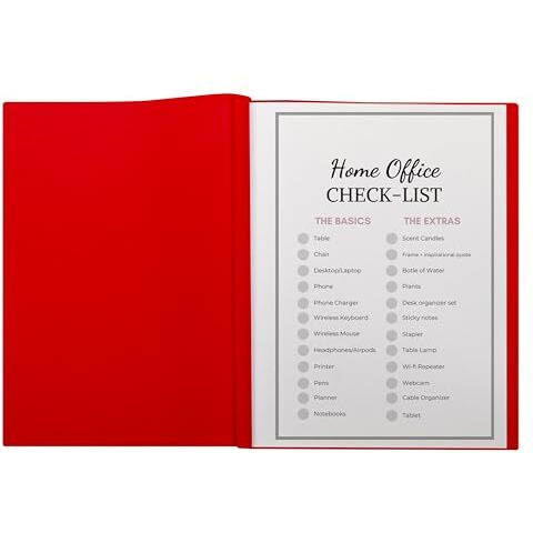 Vinyl Report Covers with Binding Bars, Red, matching binding bars, 11 x 8 1/2, 50/BX, 32554