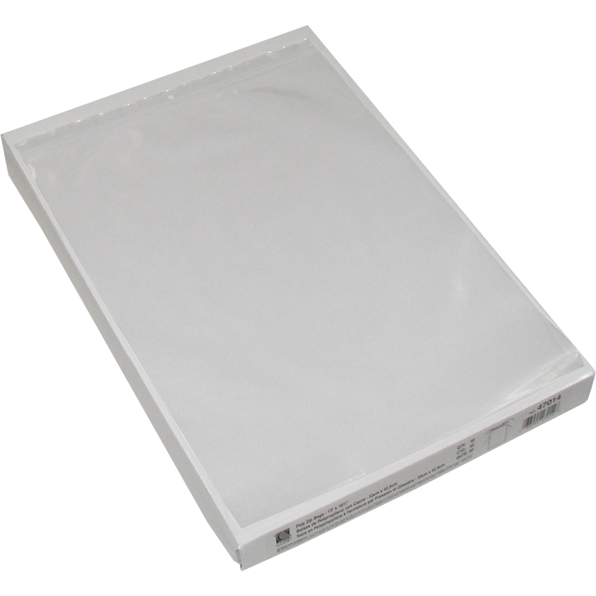 Heavyweight Industrial Poly Zip Bags, Max.capacity 2 in. green bar computer paper, 13 x 16 3/4, 50/BX, 47014
