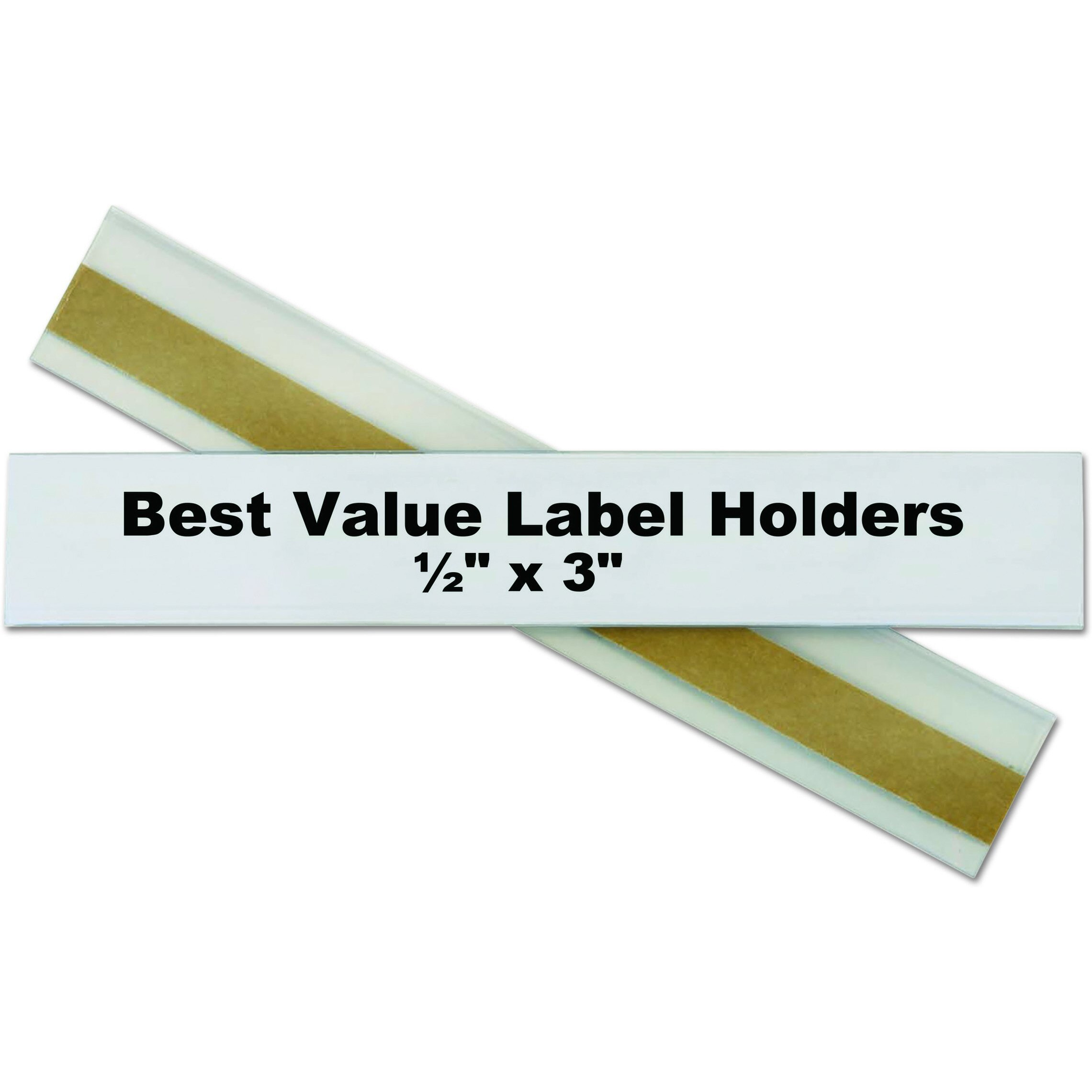 Best Value Peel & Stick Shelf/Bin Label Holders, 1/2 inch x 3 inch Removable Adhesive Label Holder, 50/PK, 87607