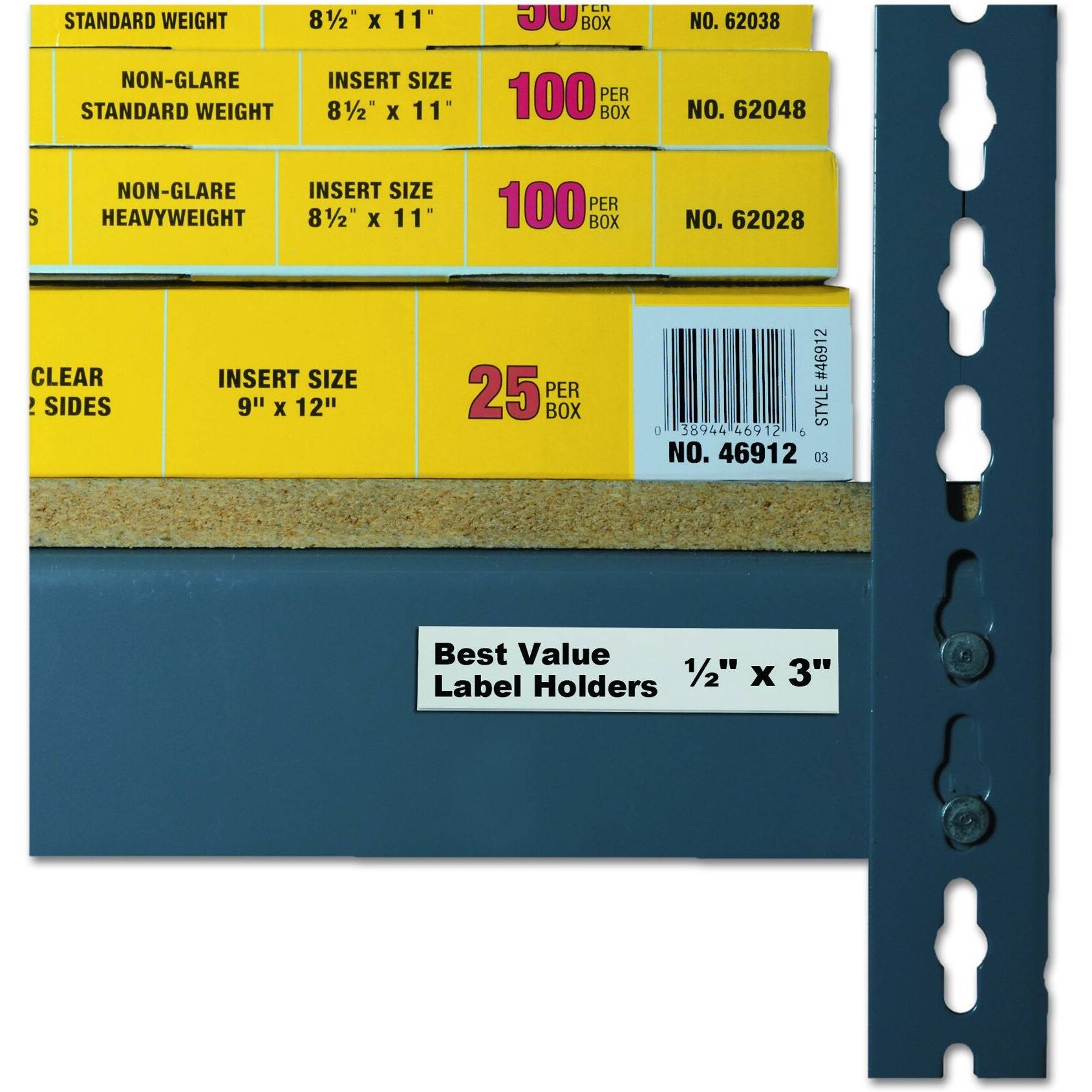 Best Value Peel & Stick Shelf/Bin Label Holders, 1/2 inch x 3 inch Removable Adhesive Label Holder, 50/PK, 87607