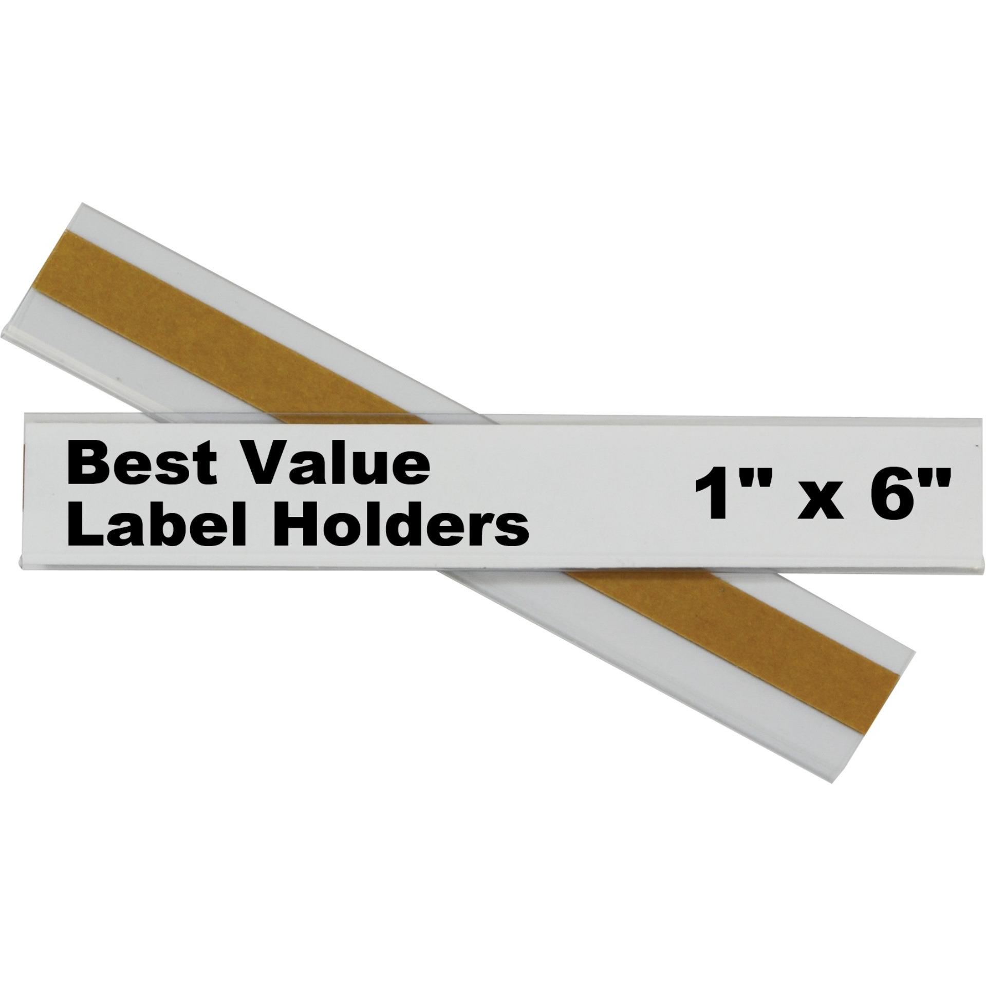 Best Value Peel & Stick Shelf/Bin Label Holders, 1 inch x 6 inch Removable Adhesive Label Holder, 50/PK, 87627