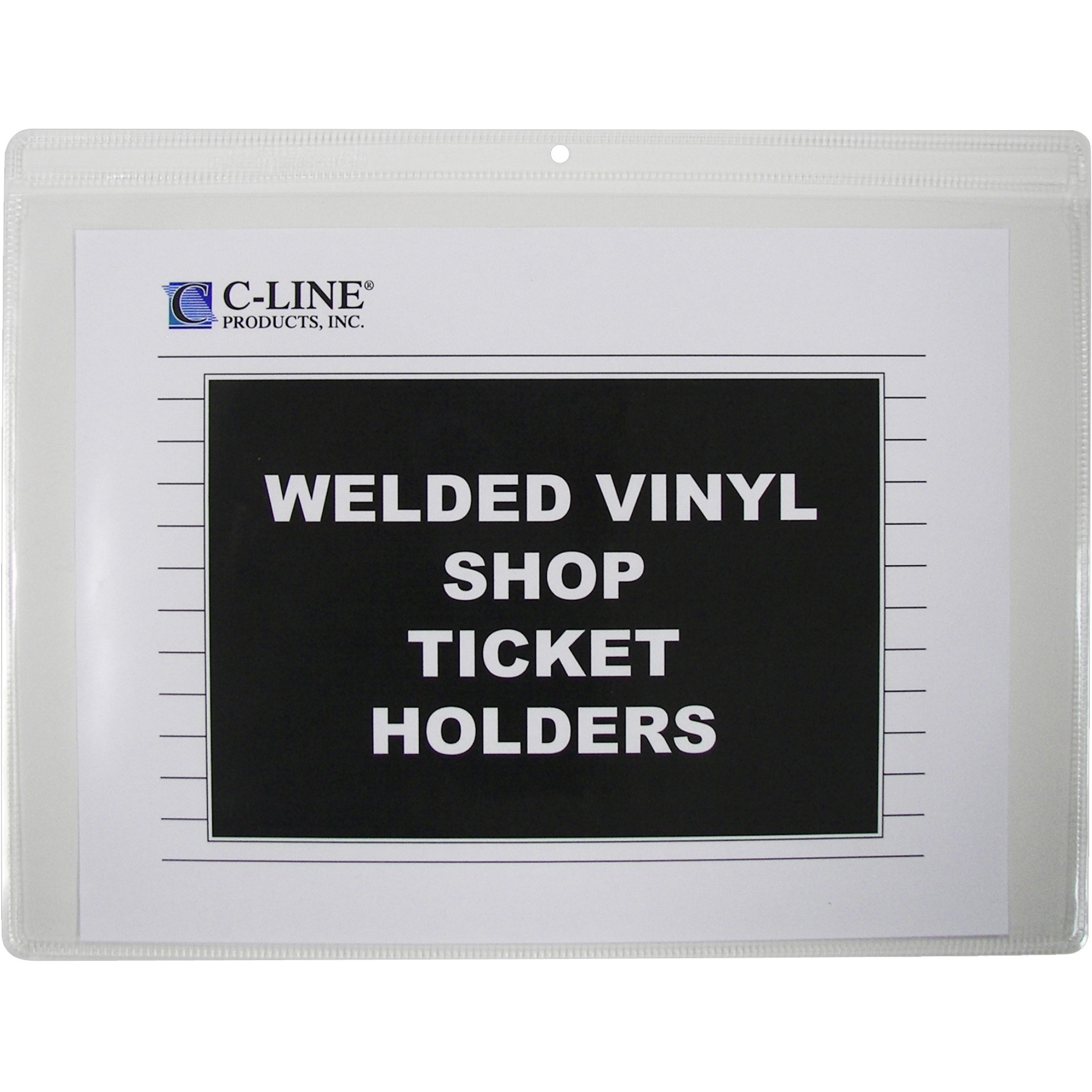 Shop ticket holders, welded vinyl, both sides clear, open long side, 12 X 9, 50/BX, 80129