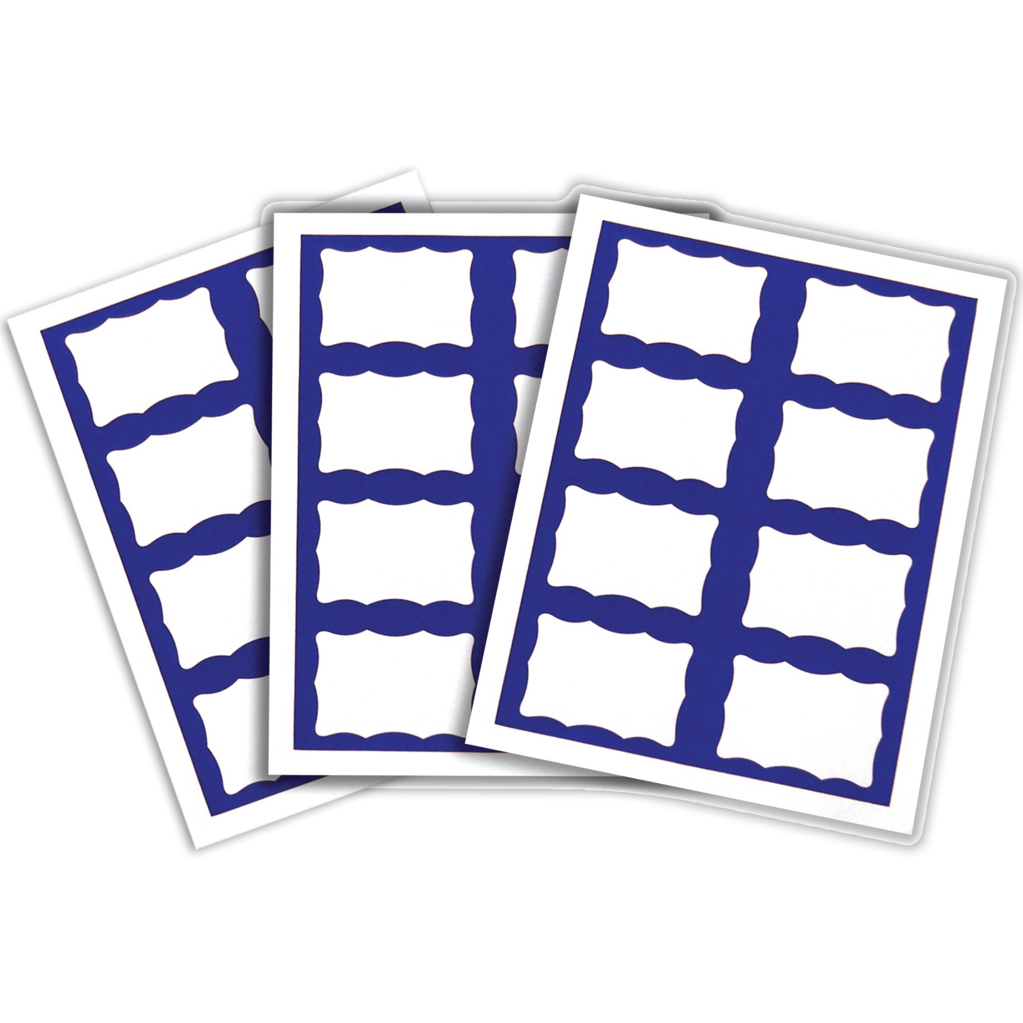 Laser Printer Name Badges, Blue Border, 8/Sheet, 3 3/8 x 2 1/3, 200/BX, 92365