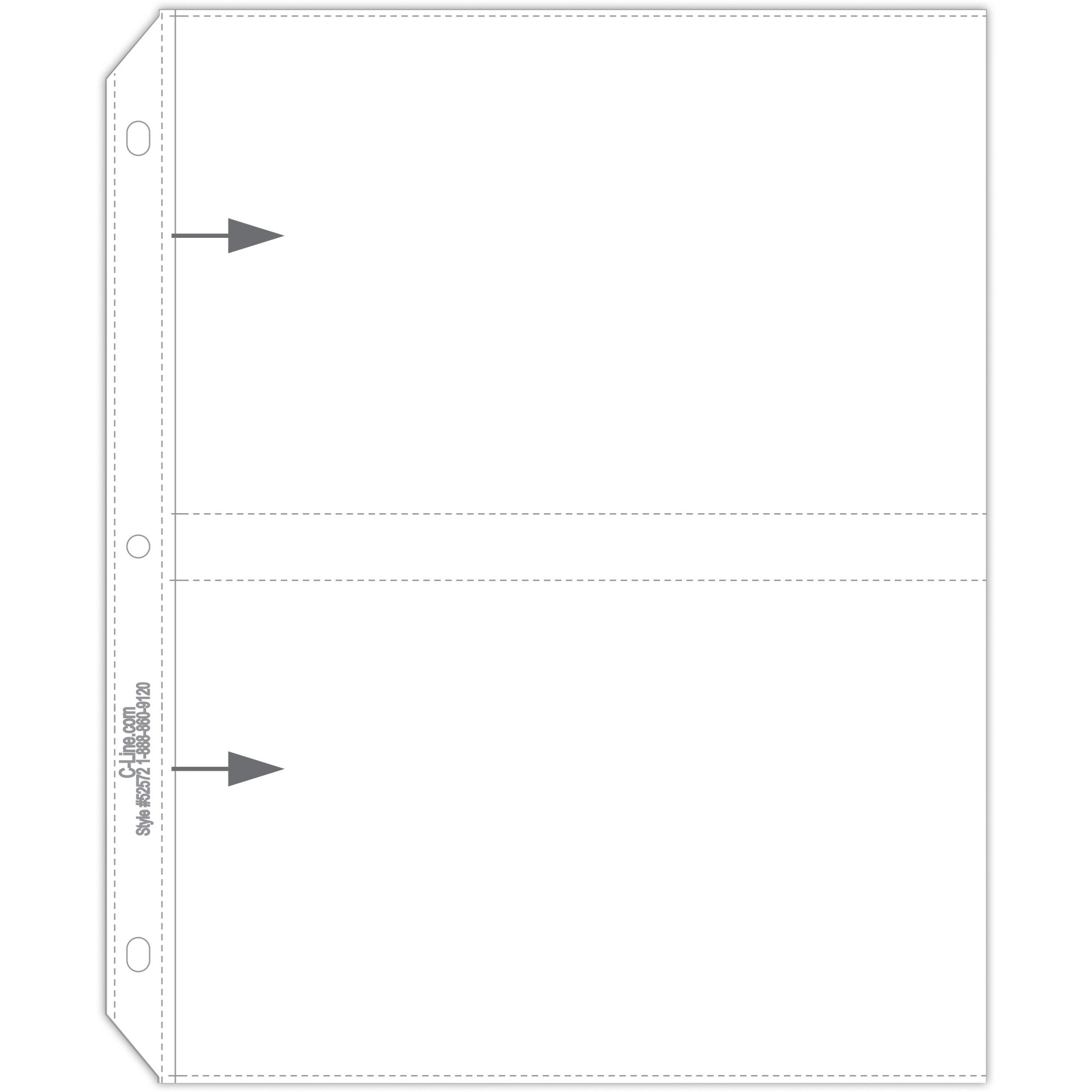 35mm Ring Binder Photo Storage Pages - 5 x 7, Traditional clear - side load, 11 1/4 x 8 1/8, 50/BX, 52572