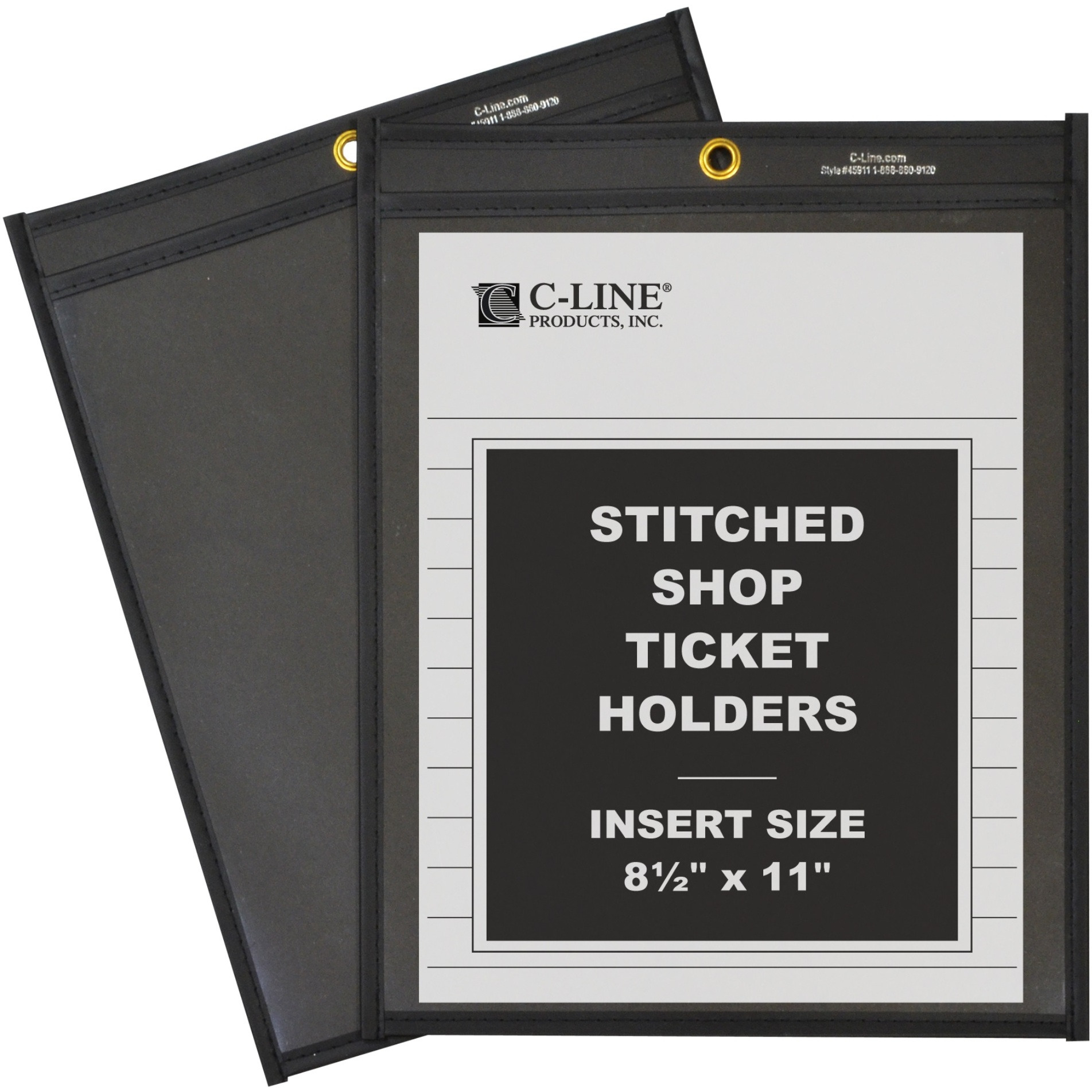Shop Ticket Holders, Stitched, one side clear, 8-1/2 x 11, 25/BX, 45911