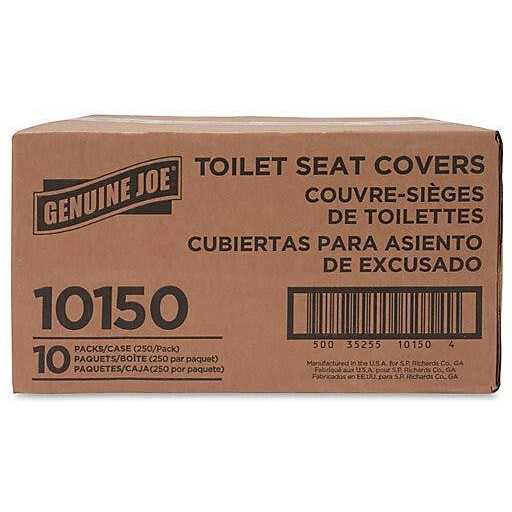Genuine Joe Half-fold Toilet Seat Covers - Half-fold - For Public Toilet - 2500 / Carton - White