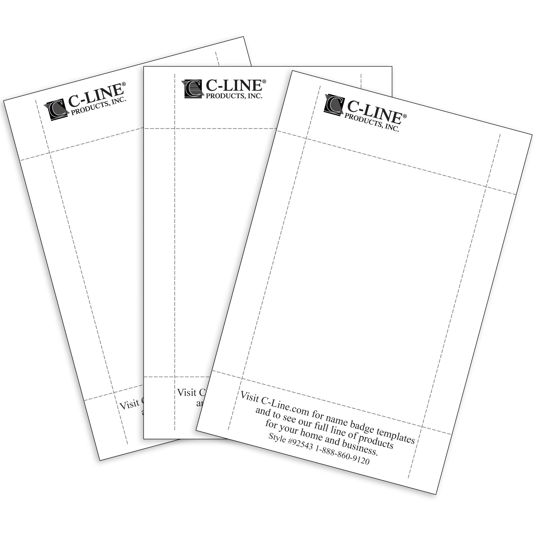 Individual Inkjet Printer Name Badge Inserts, 4 x 3 on 4 x 6 sheet, 100/BX, 92543