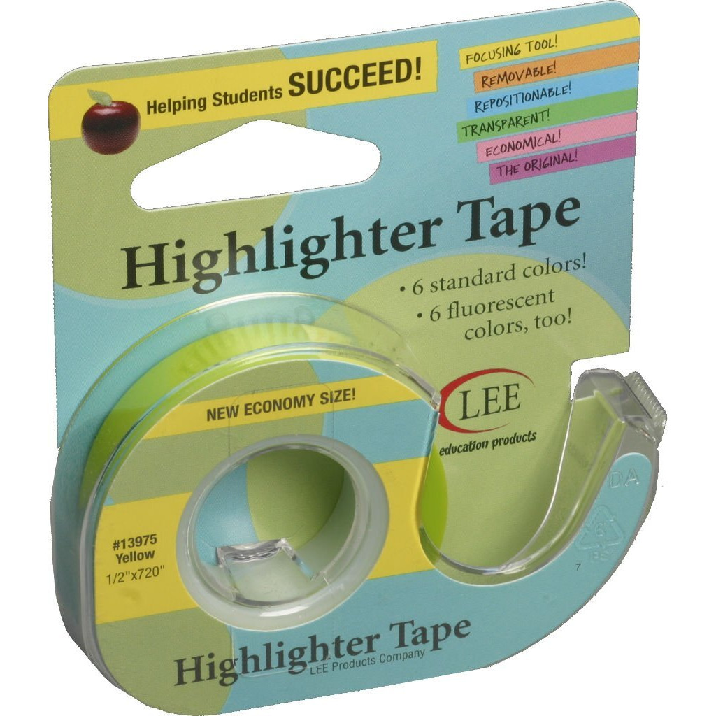 REMOVABLE HIGHLIGHTER TAPE YELLOW