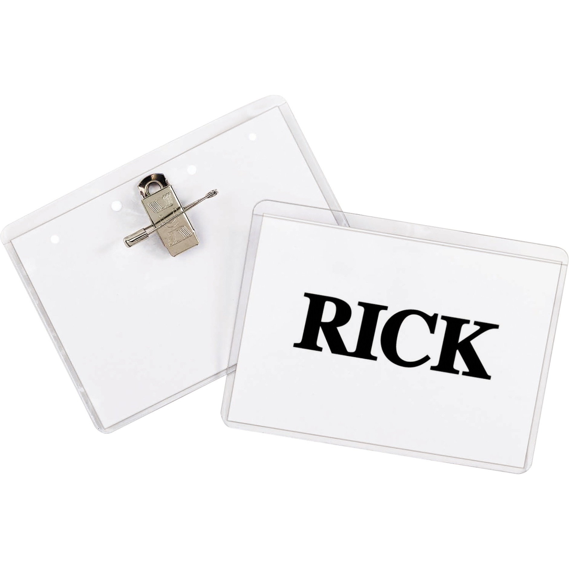 Clip/Pin Combo Style Name Badges, Sealed with inserts, 3.5 x 2.25, 50/BX, 95723