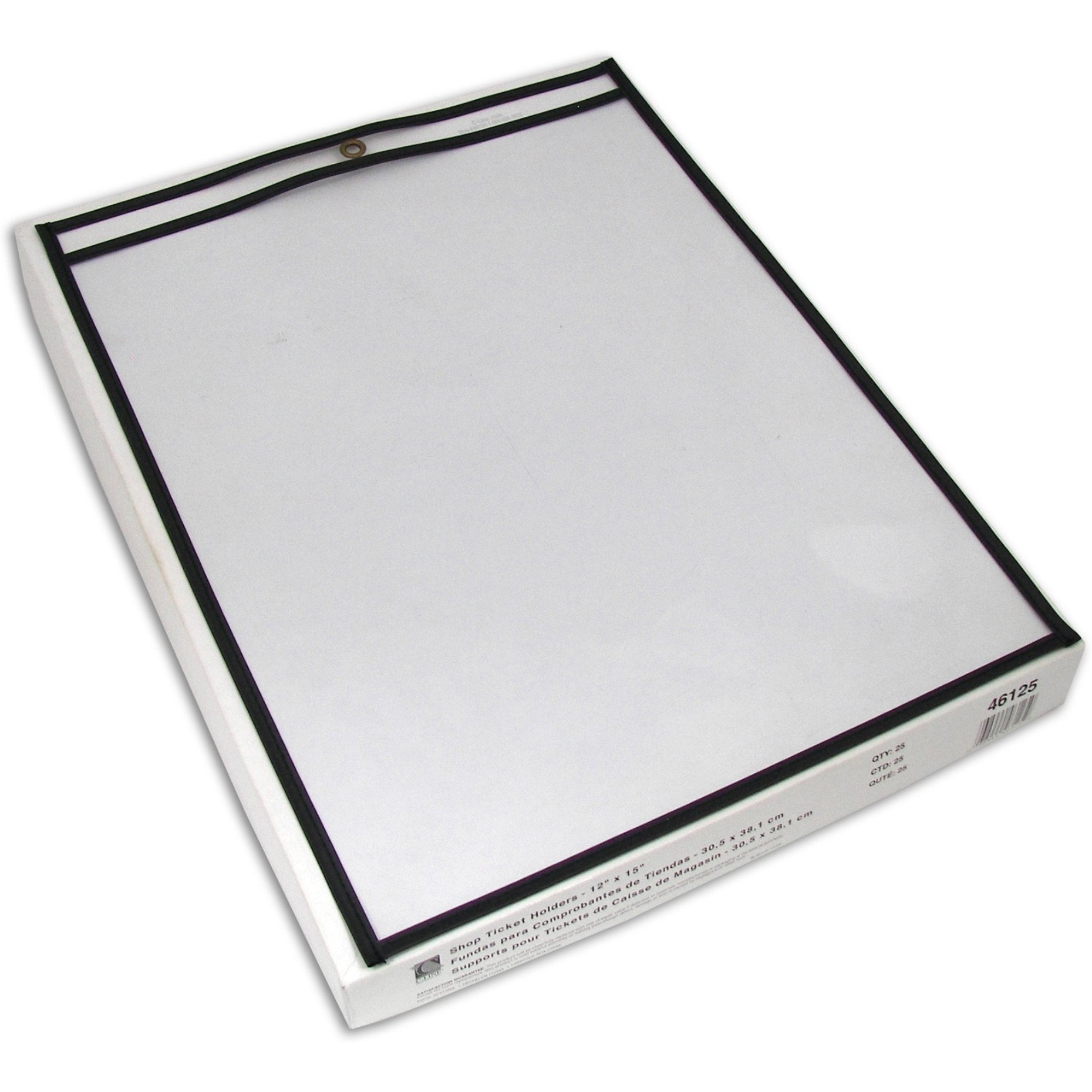Shop ticket Holders, Stitched, both sides clear, 12 x 15, 25/BX, 46125