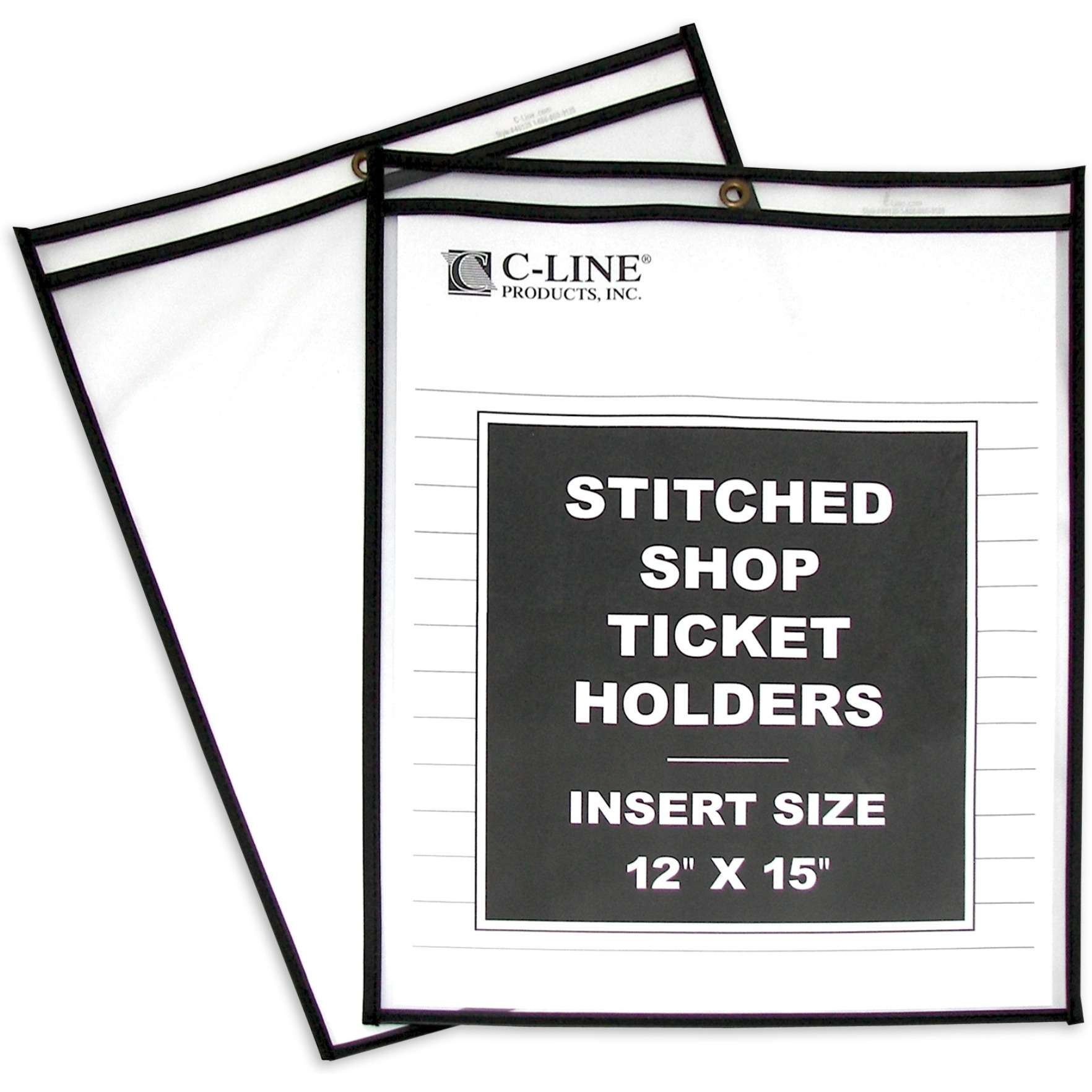 Shop ticket Holders, Stitched, both sides clear, 12 x 15, 25/BX, 46125