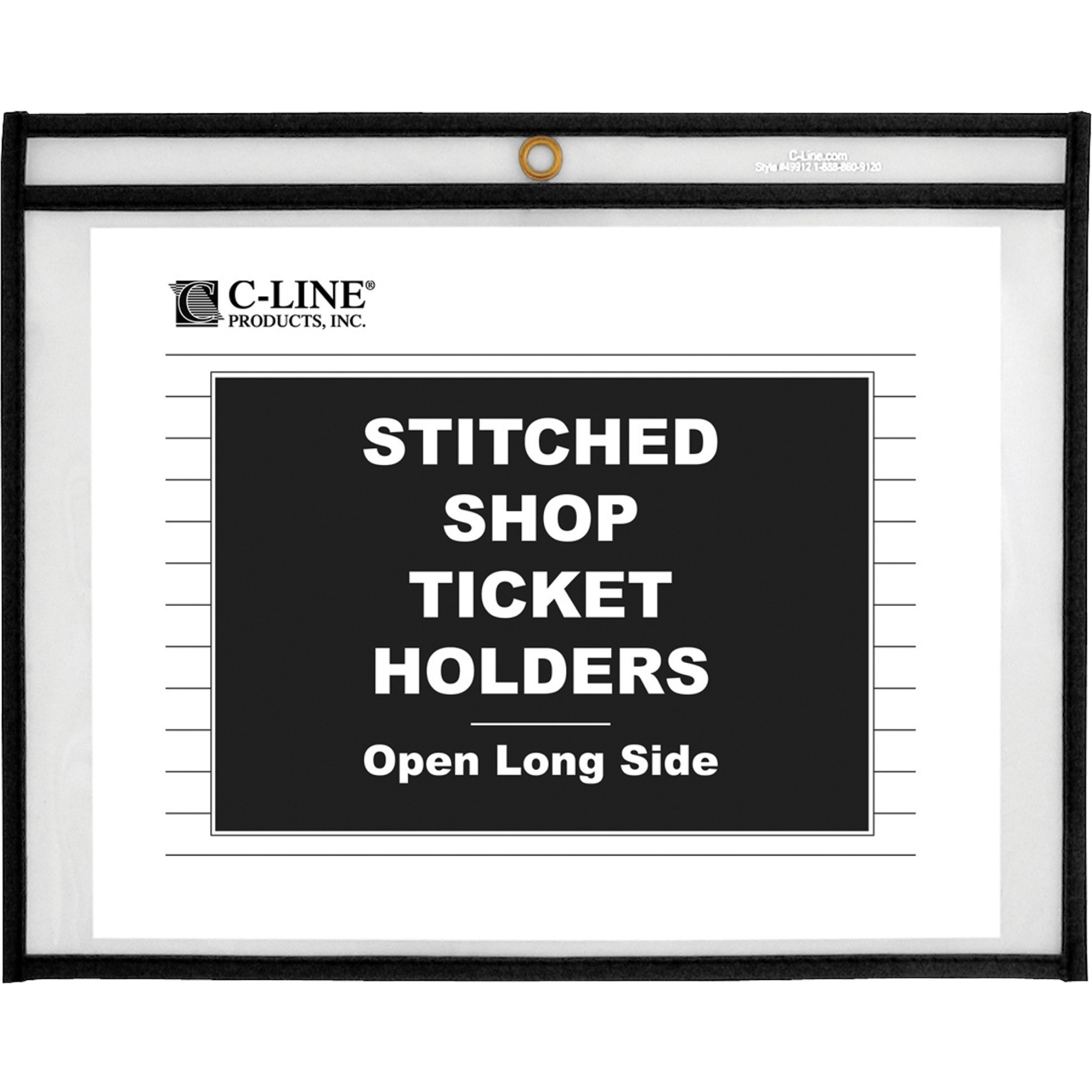 Shop Ticket Holders, Stitched, both sides clear, Open long side, 11 x 8 1/2, 25/BX, 49911