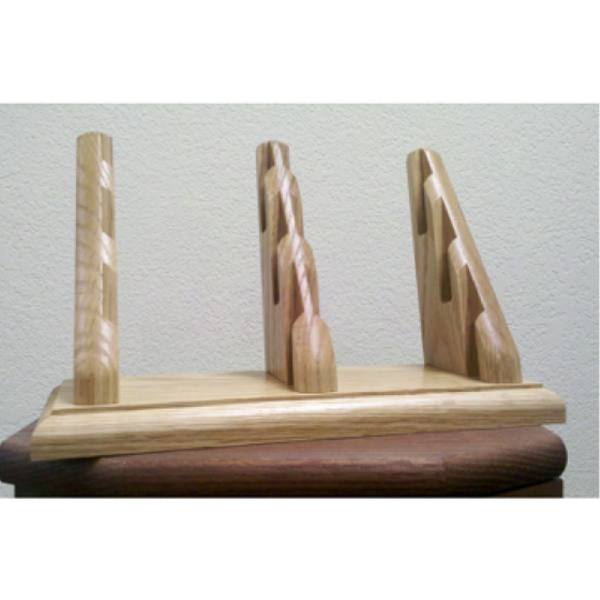 Wooden Mallet 3 Pocket Countertop Business Card Holder, Mahogany