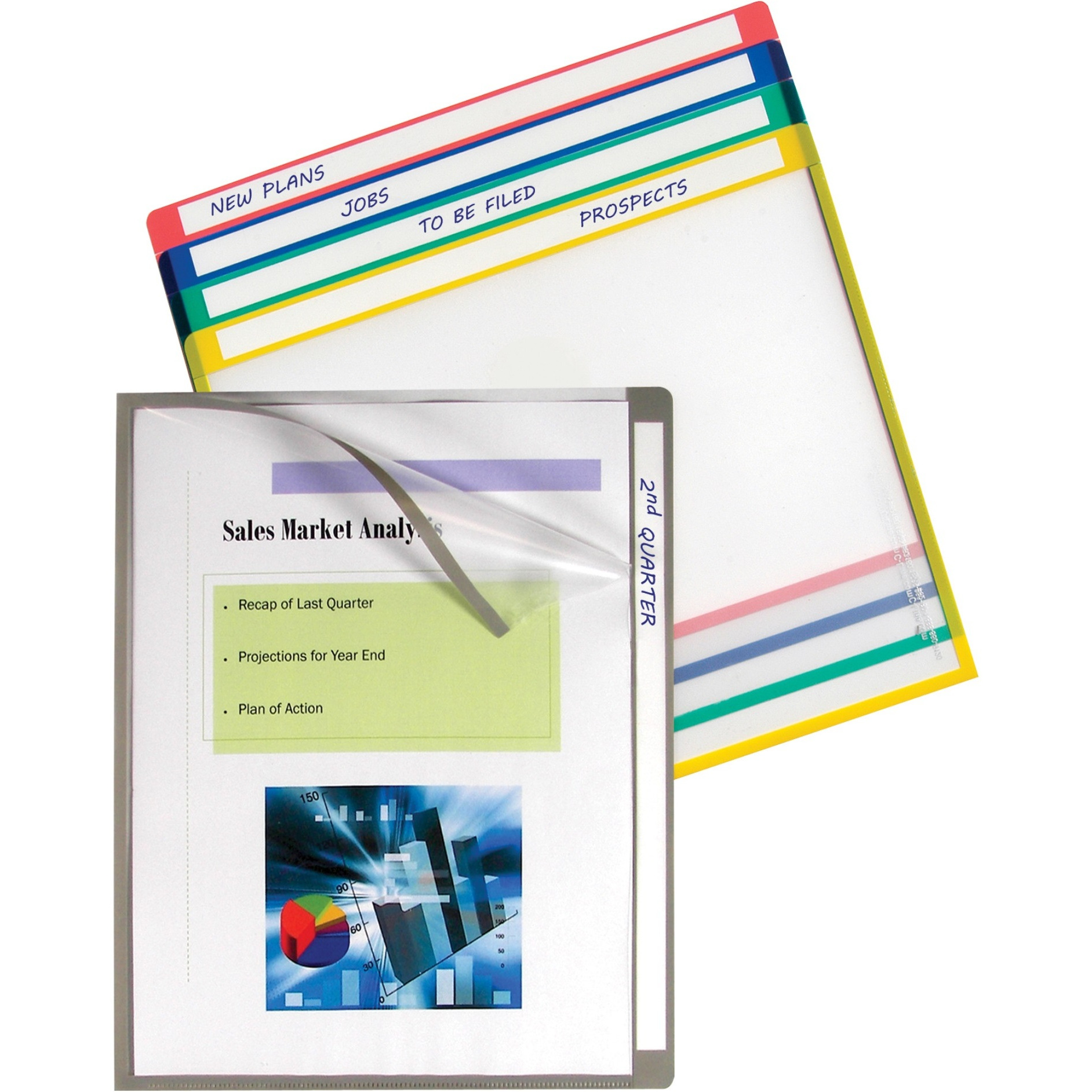 Write-on project folders, clear, 11 X 8 1/2, 25/BX, 62160