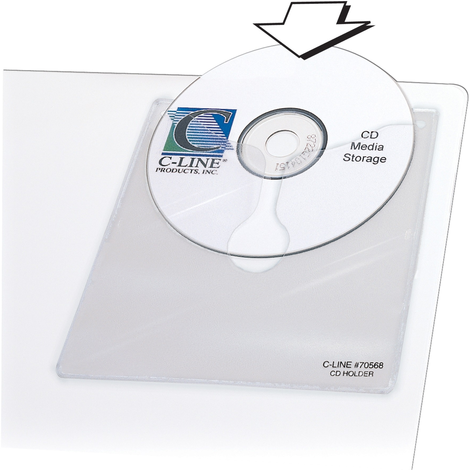 Self-Adhesive CD Holder, 5 1/3 x 5 2/3, 10/PK (Set of 5 PK)