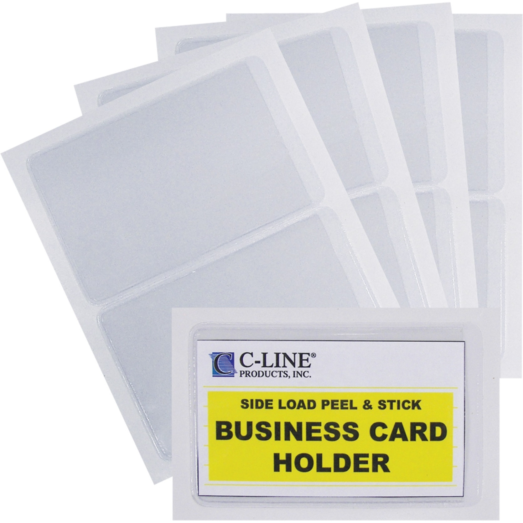 Self-Adhesive Business Card Holder, Side Load, 2 x 3 1/2, 10/PK (Set of 5 PK)