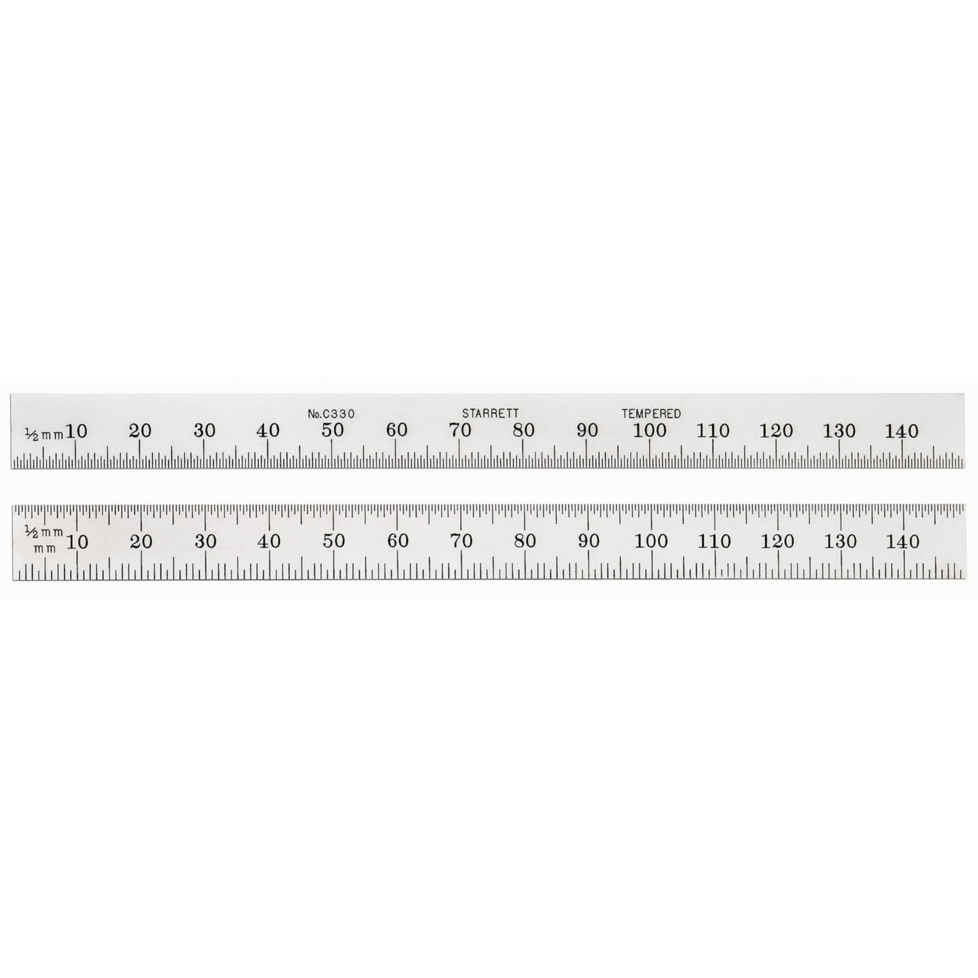 C330-150 150mm Full-Flexible Steel Rule with Millimeter Graduations, Graduations at 1/2mm One Side mm and 1/2mm on Reverse