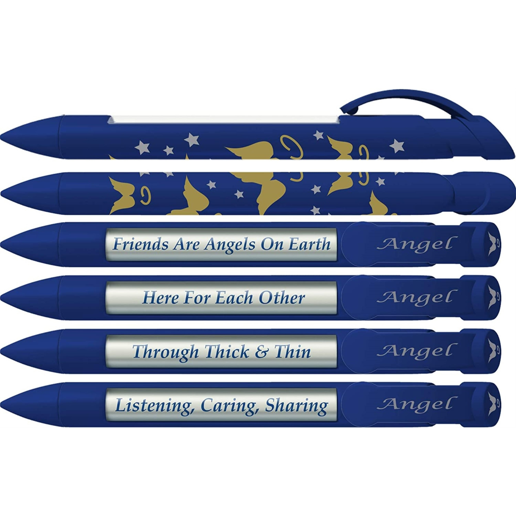 Greeting Pen Angel Friend Appreciation Pens with Rotating Messages, 6 Pen Set (36513)