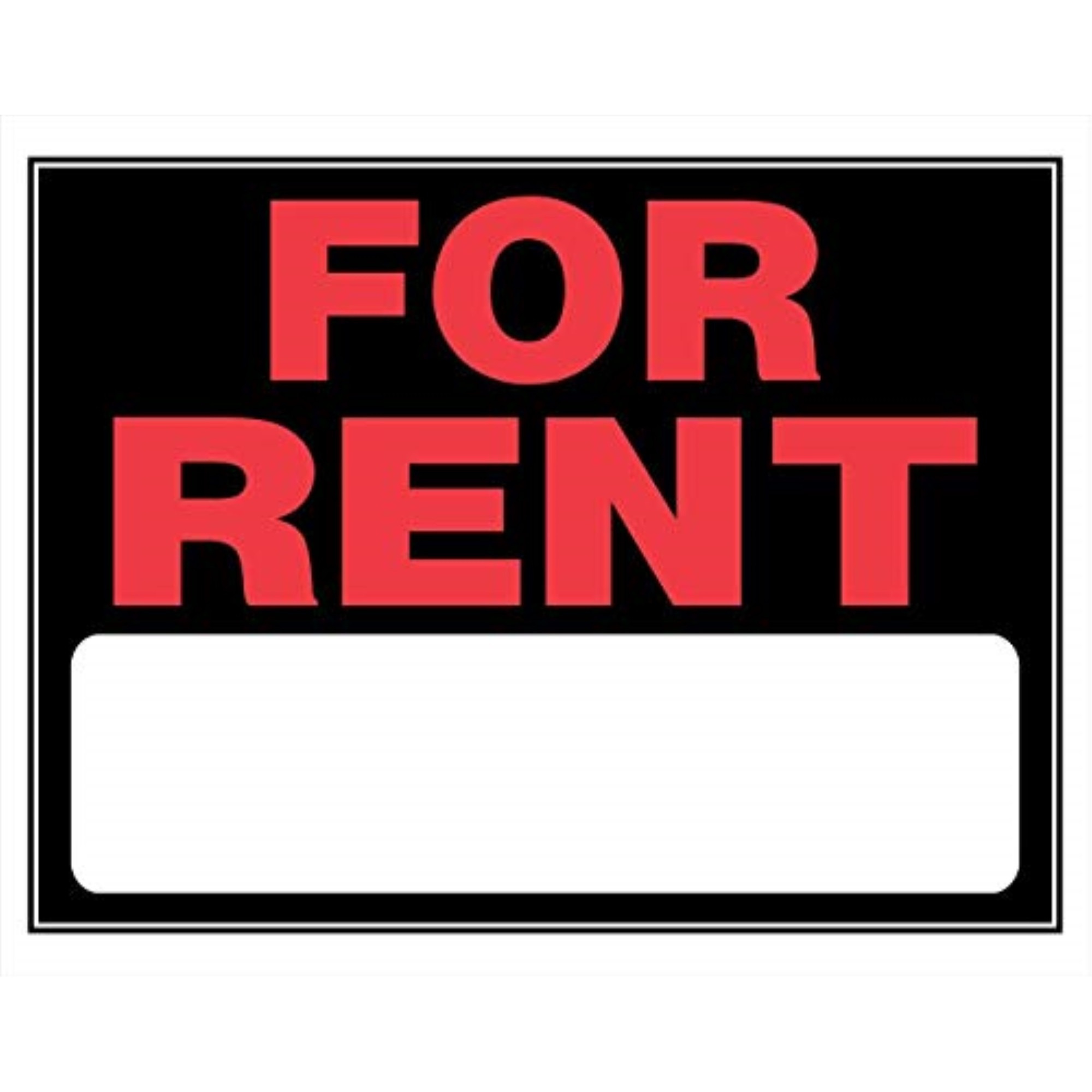 5028234 FOR RENT SIGN 15"&quotX19"" Hillman English Black For Rent Sign 15 in. H X 19 in. W (Pack of 6)