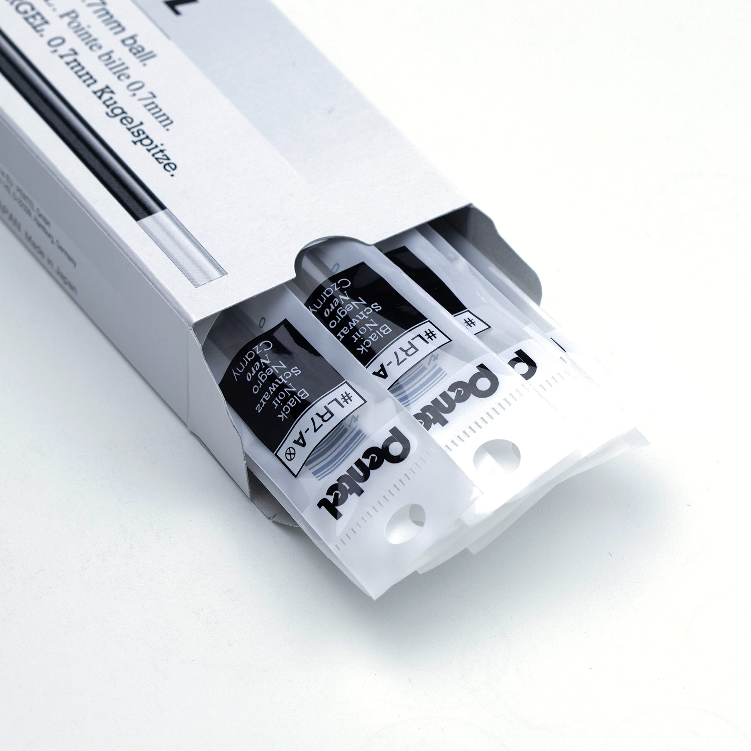 Pentel EnerGel .7mm Liquid Gel Pen Refill - 0.70 mm Point - Black Ink - Smudge Proof, Quick-drying Ink, Glob-free - 12 / Box