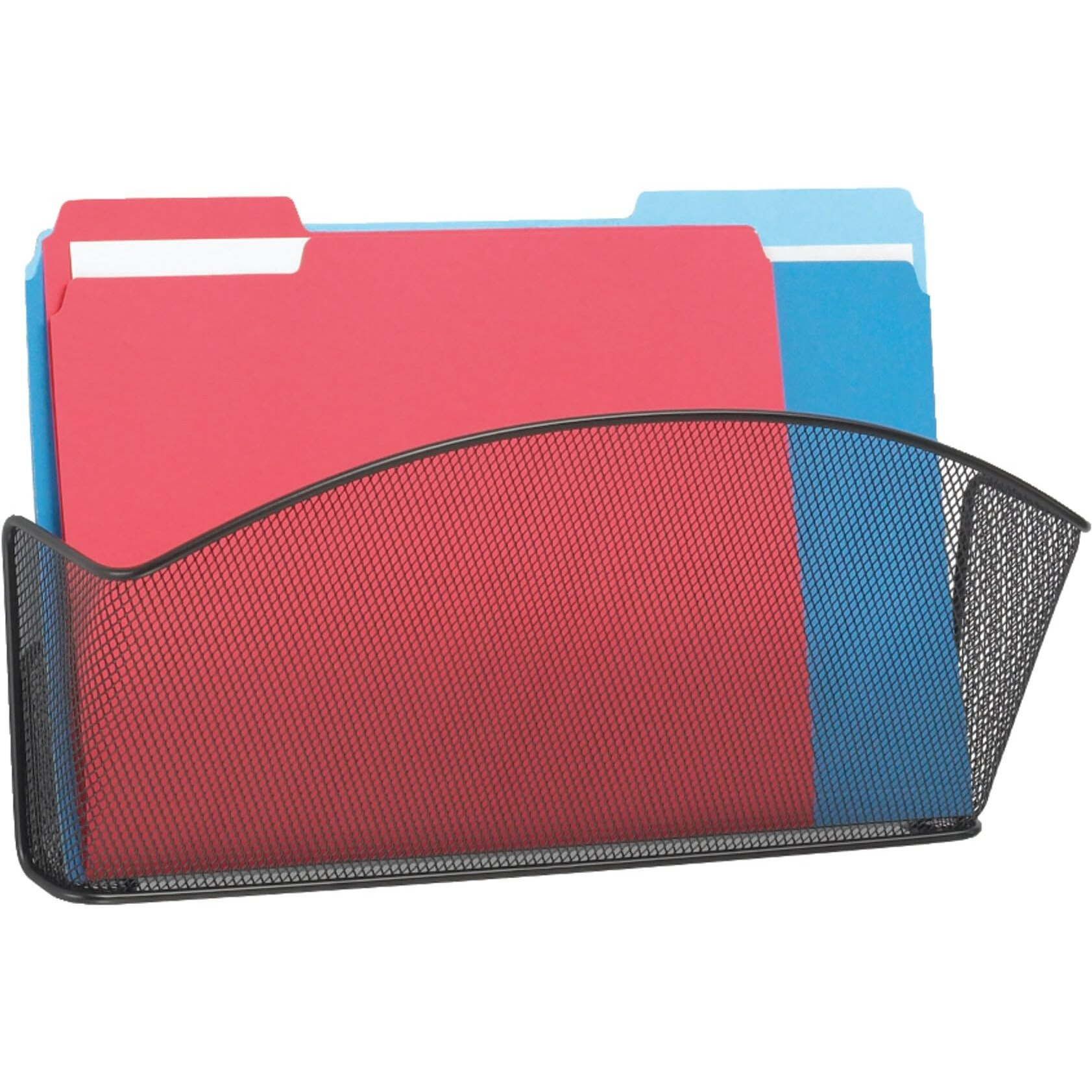Safco Onyx Mesh Wall Pockets - 9" Height x 15" Width x 3" Depth - Black - Steel - 1 Each