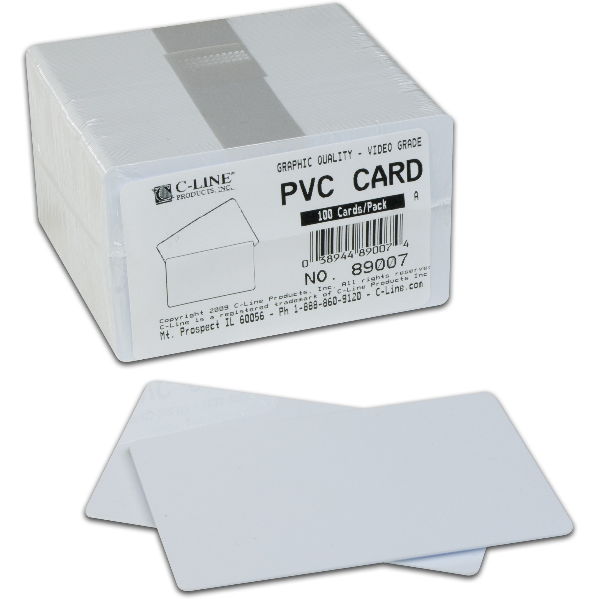 Graphics Quality Video Grade PVC Card, 100/PK, 89007